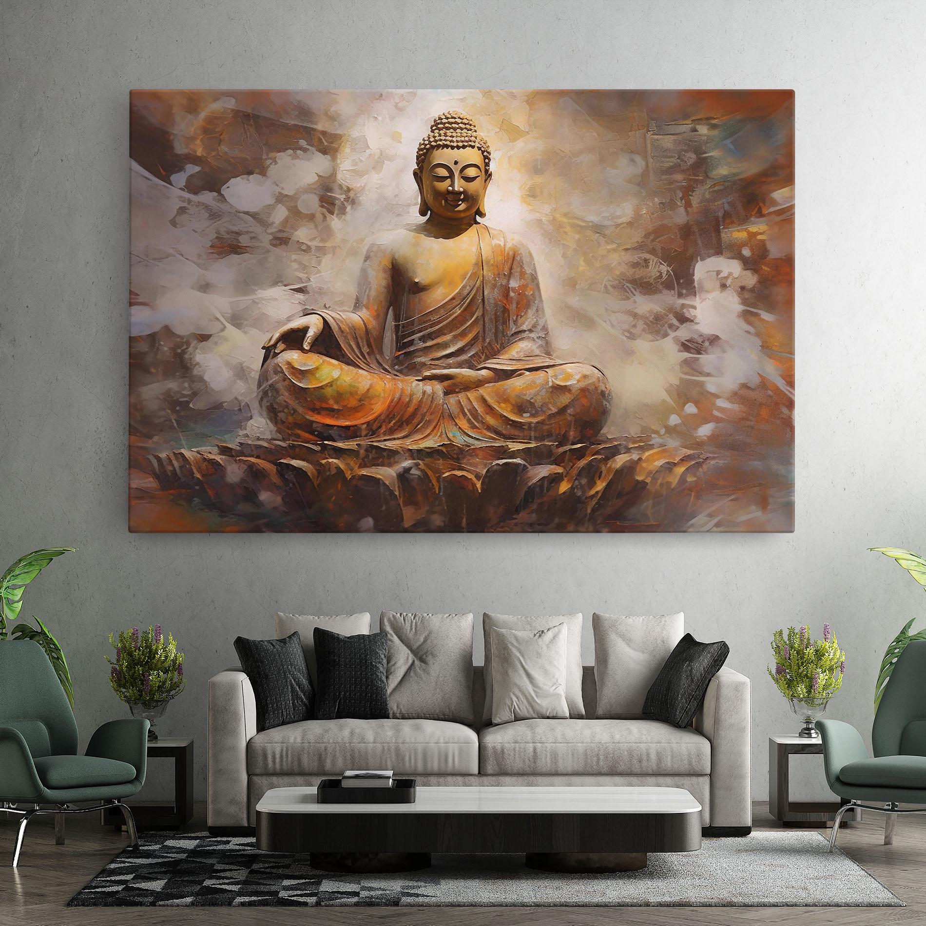 Tablou Canvas Cream Orange Buddha mockup 7