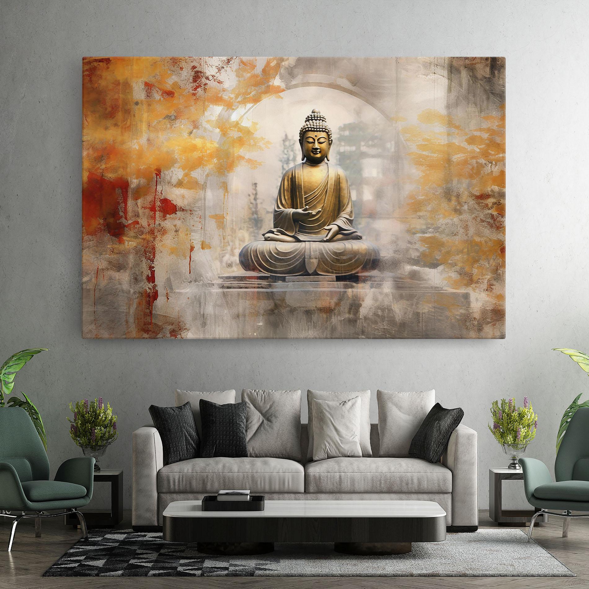 Tablou Canvas Grey Gold Buddha mockup 7