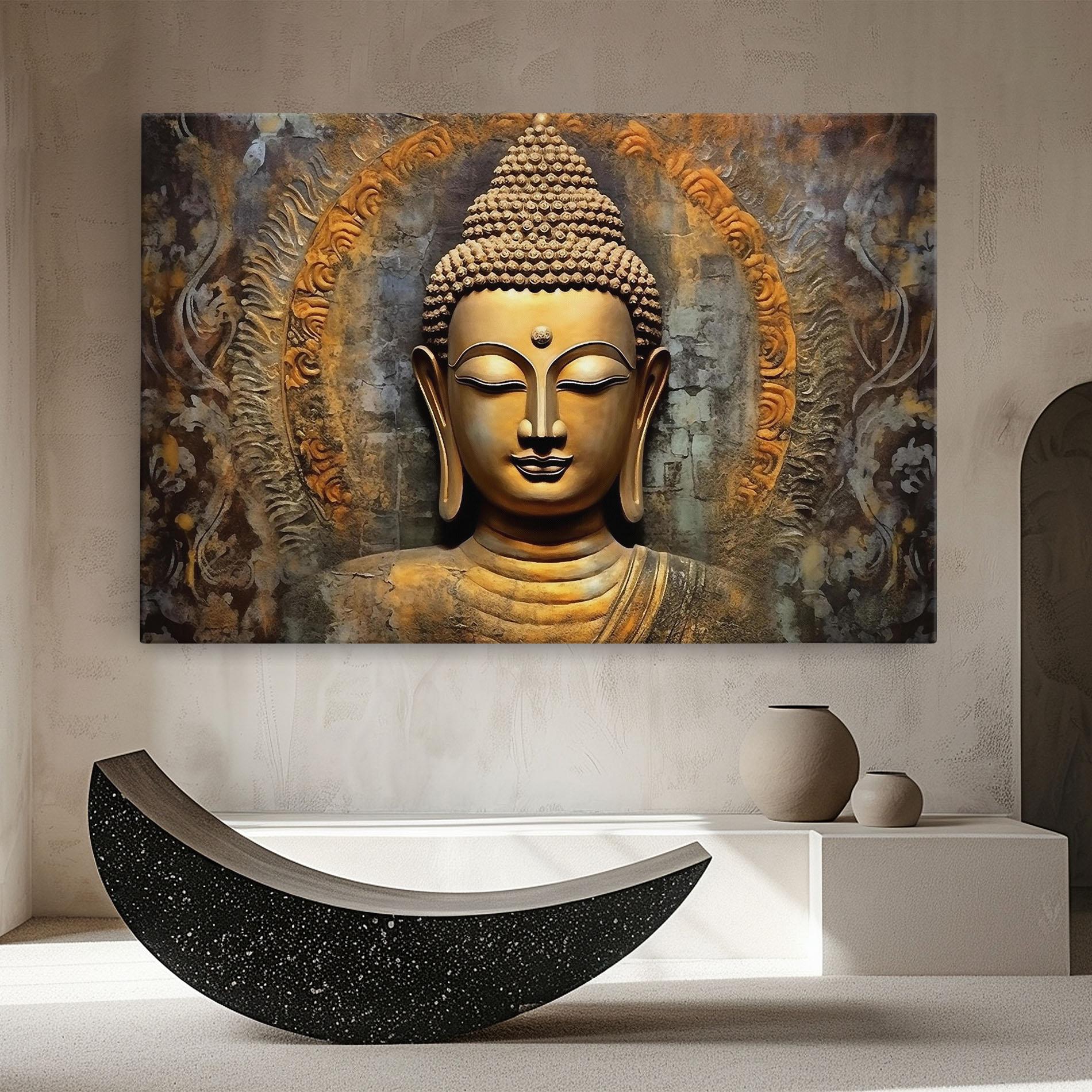 Tablou Canvas Buddha 3d Head mockup 8