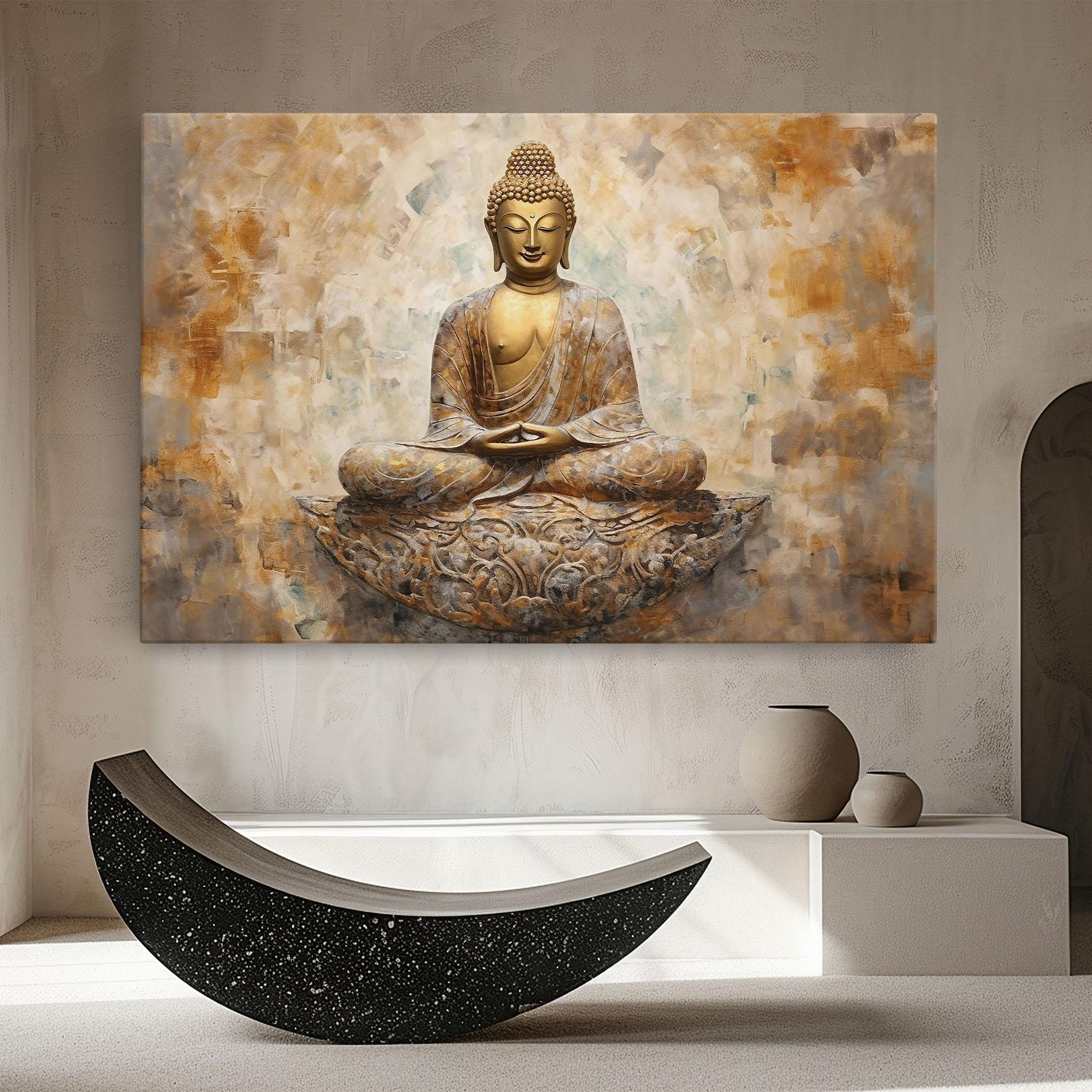 Tablou Canvas Cream Buddha Art mockup 8