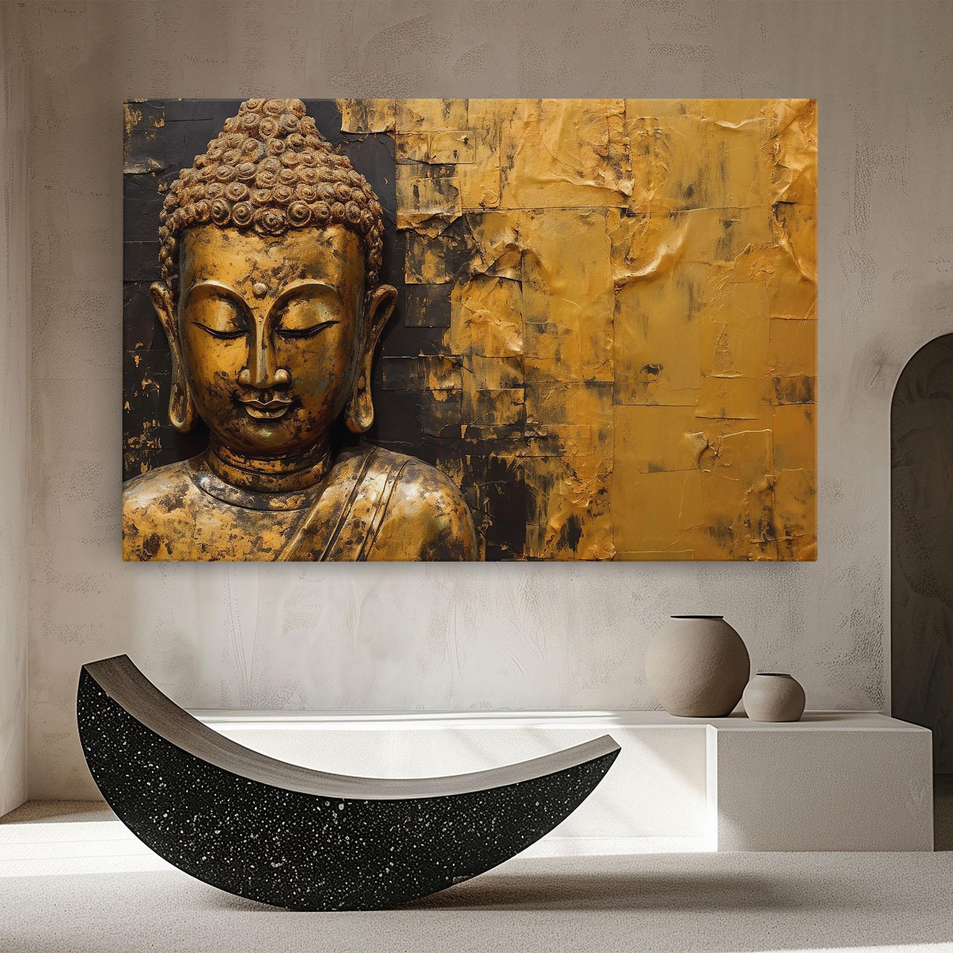Tablou Canvas Gold Paint Buddha mockup 8