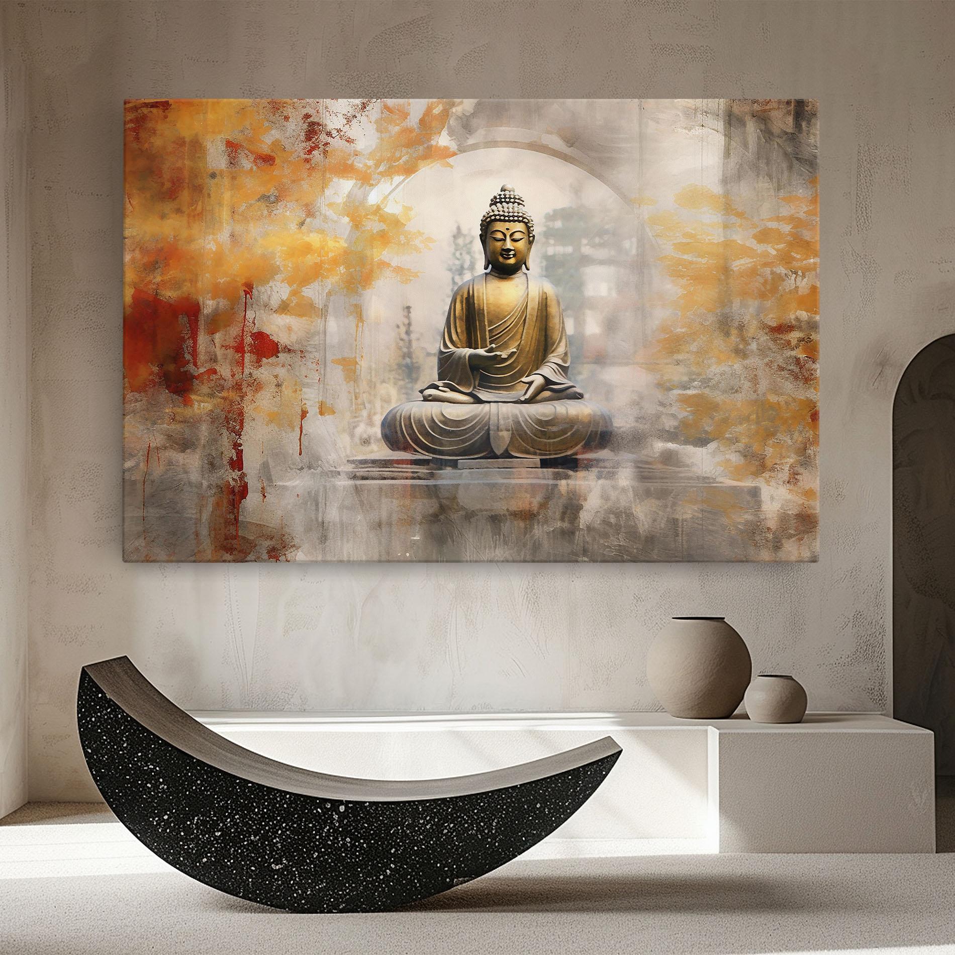 Tablou Canvas Grey Gold Buddha mockup 8