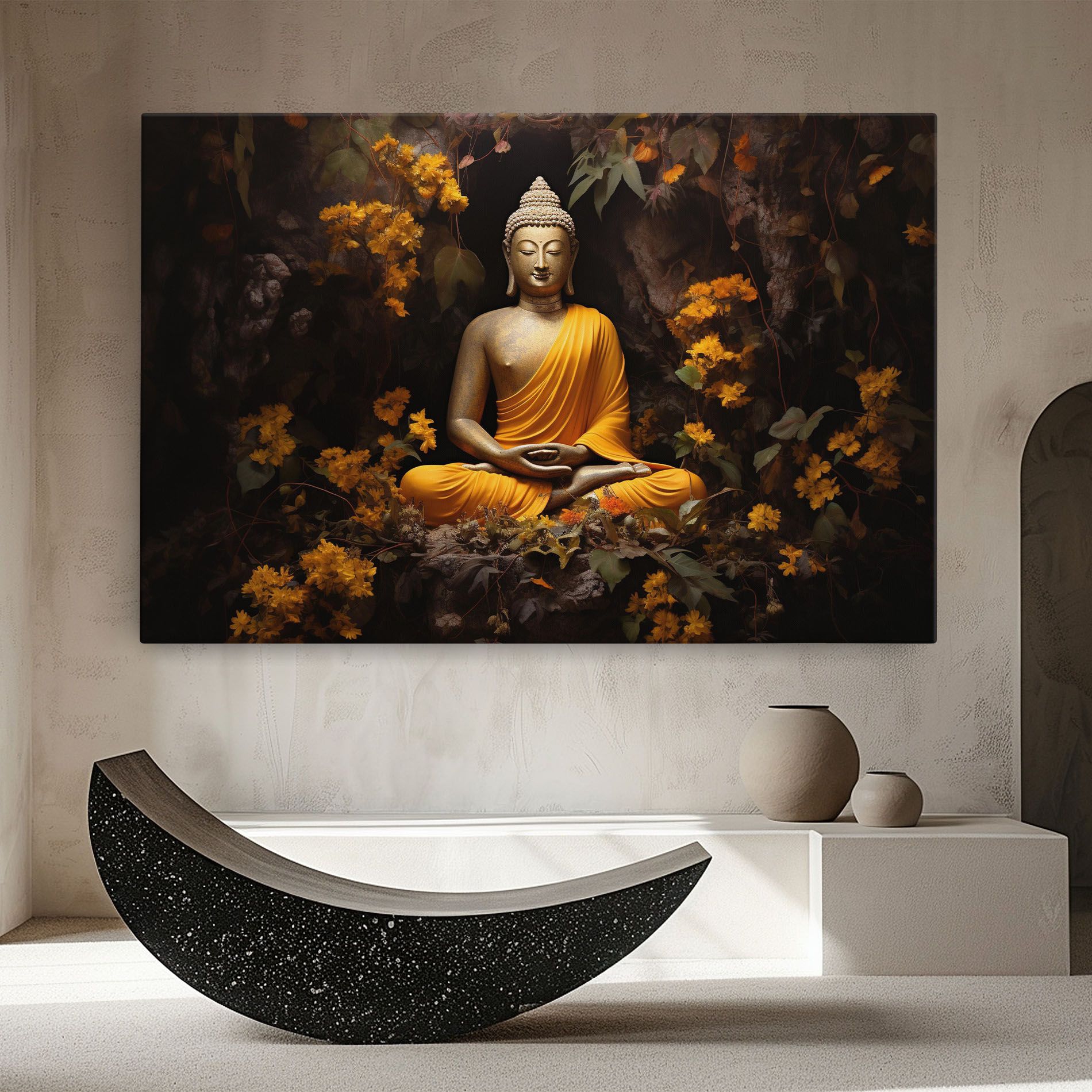 Yellow Light Buddha mockup 8