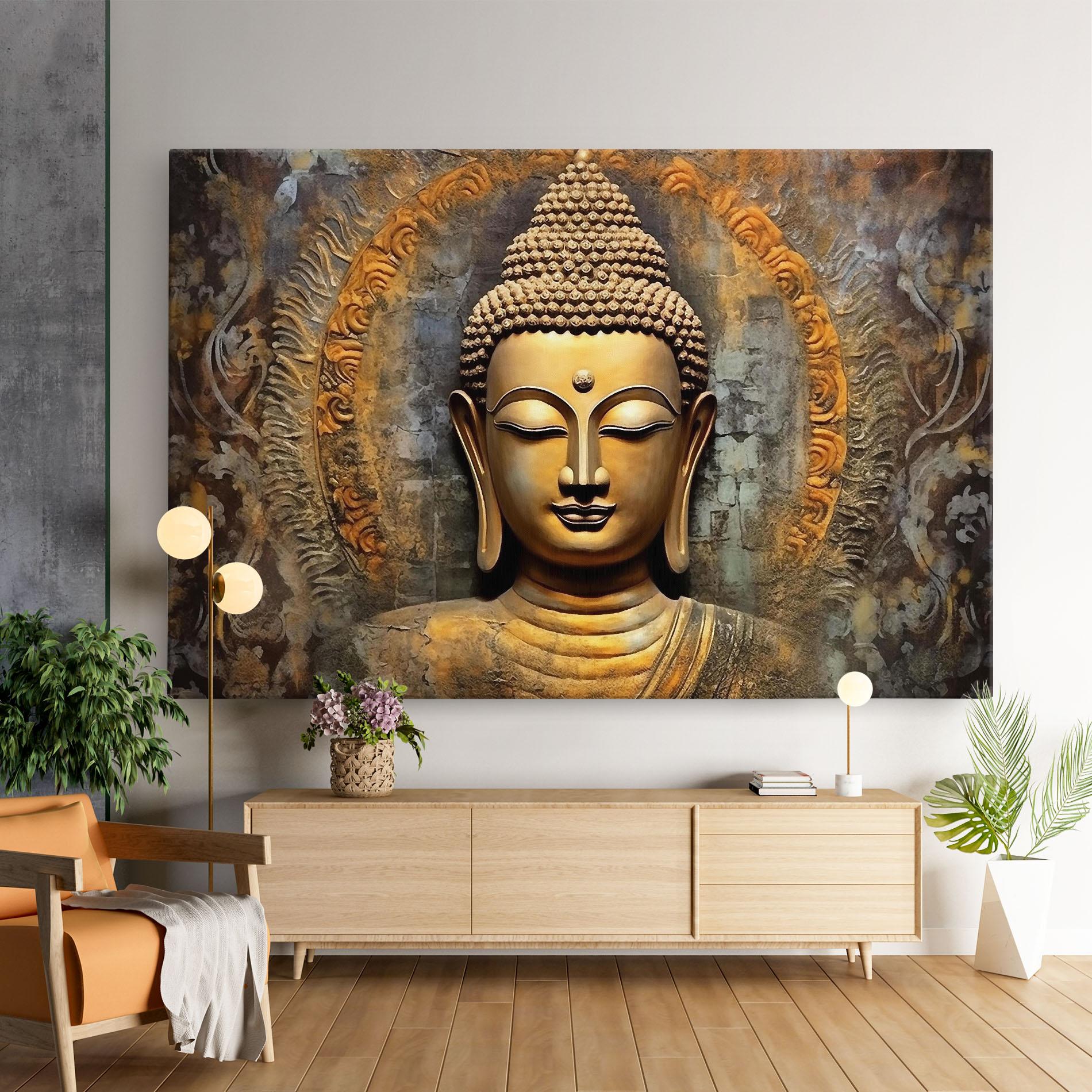 Tablou Canvas Buddha 3d Head mockup 9
