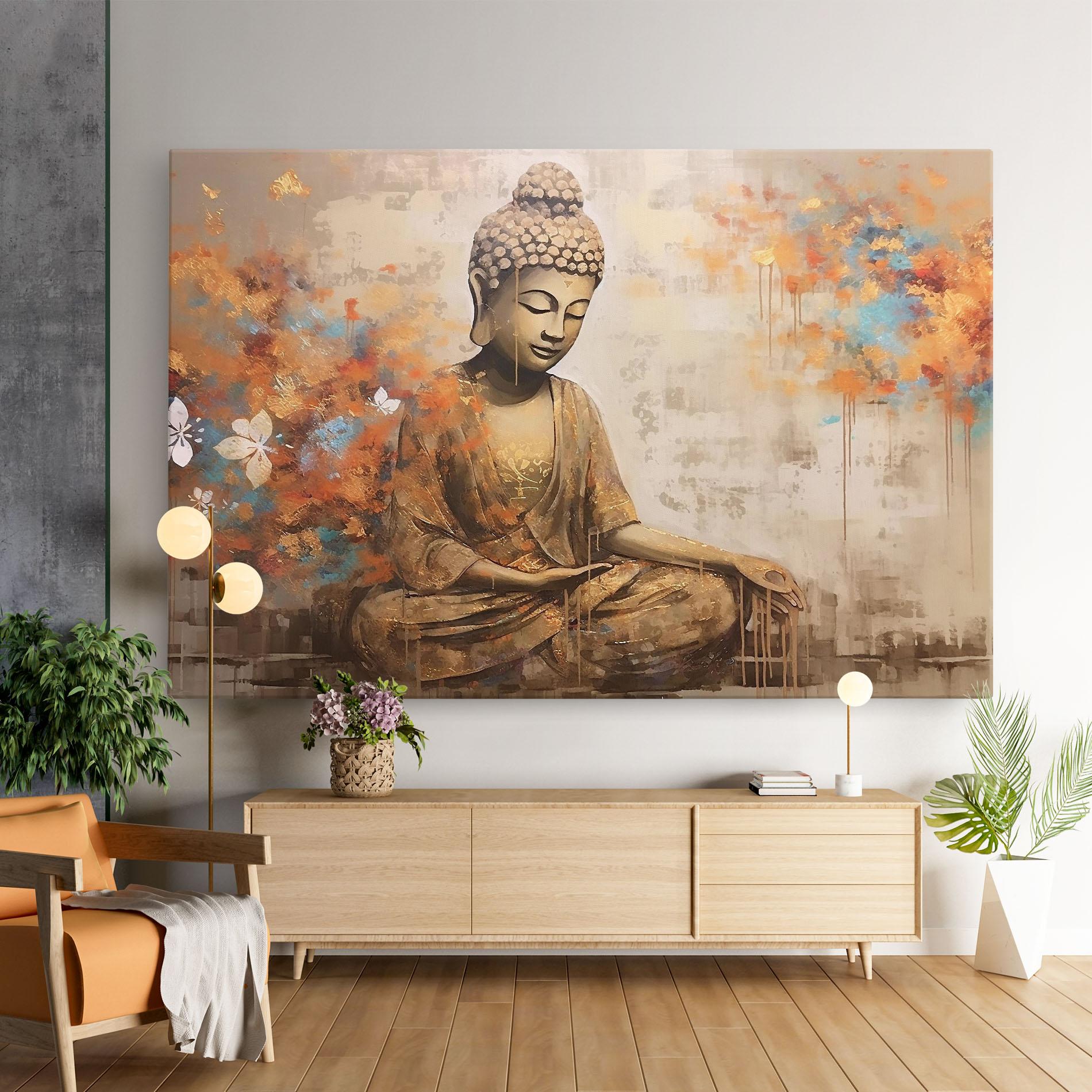 Tablou Canvas Buddha Cream Blue mockup 9