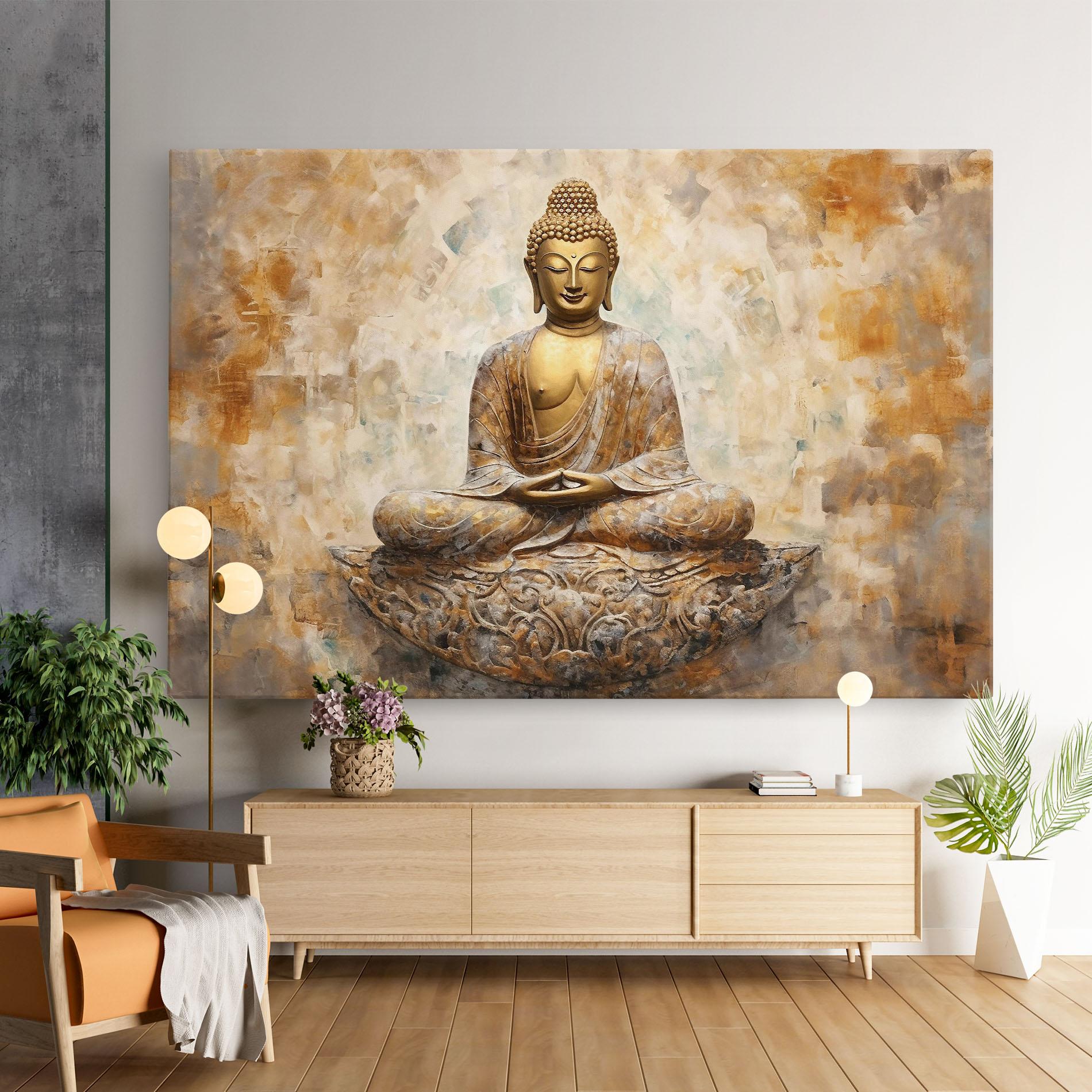 Tablou Canvas Cream Buddha Art mockup 9