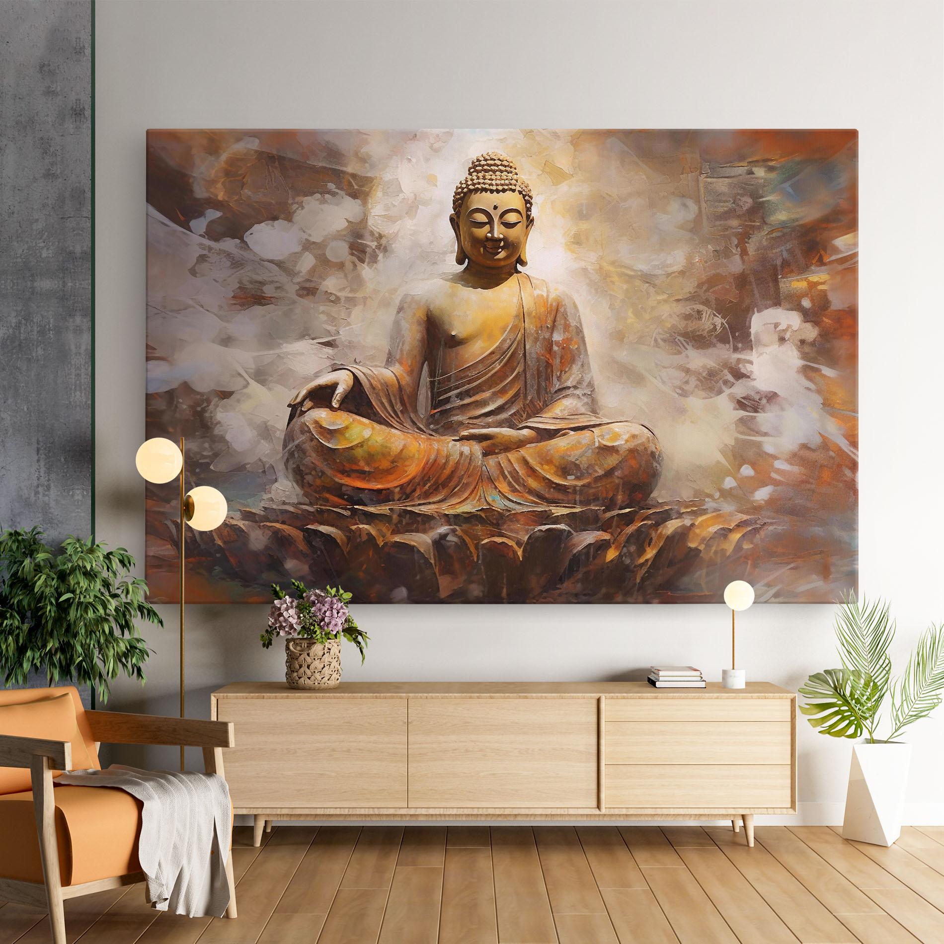 Tablou Canvas Cream Orange Buddha mockup 9