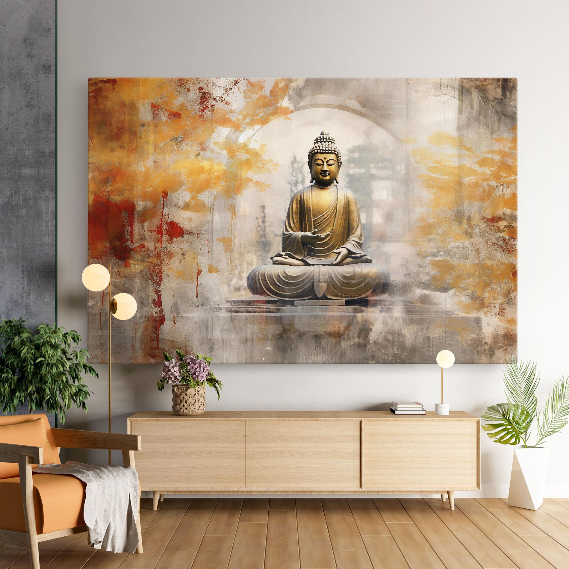 Tablou Canvas Grey Gold Buddha mockup 9