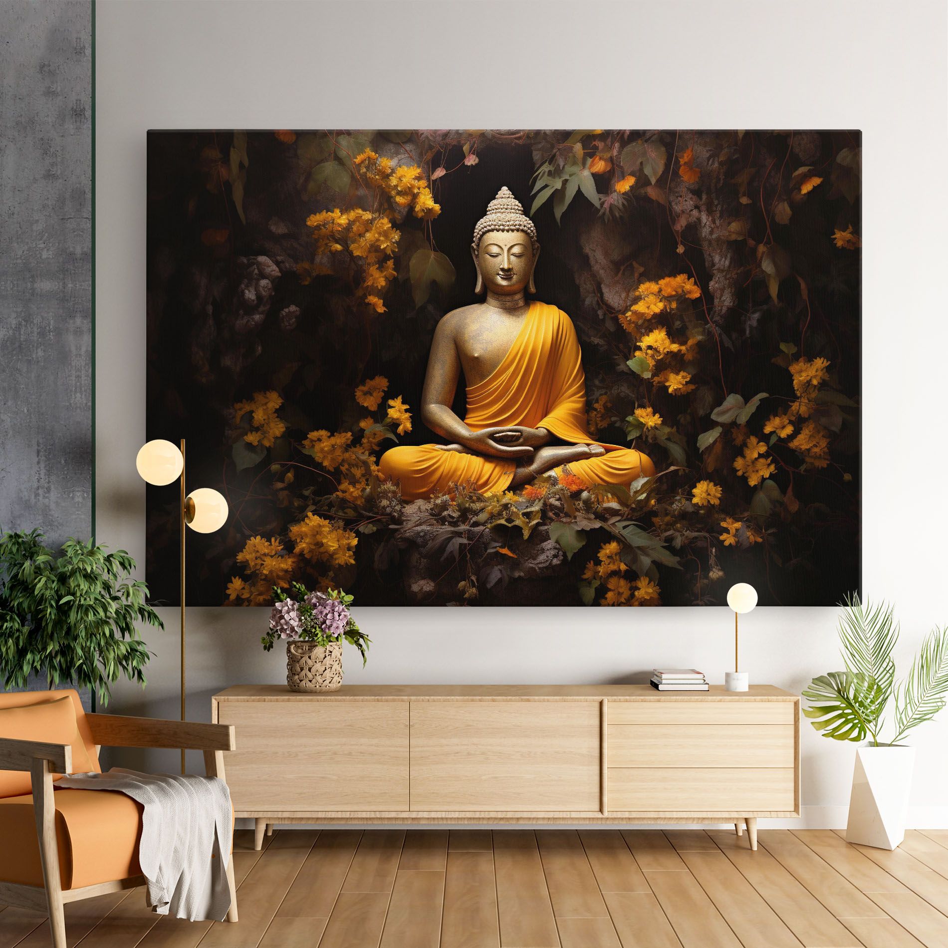 Yellow Light Buddha mockup 9