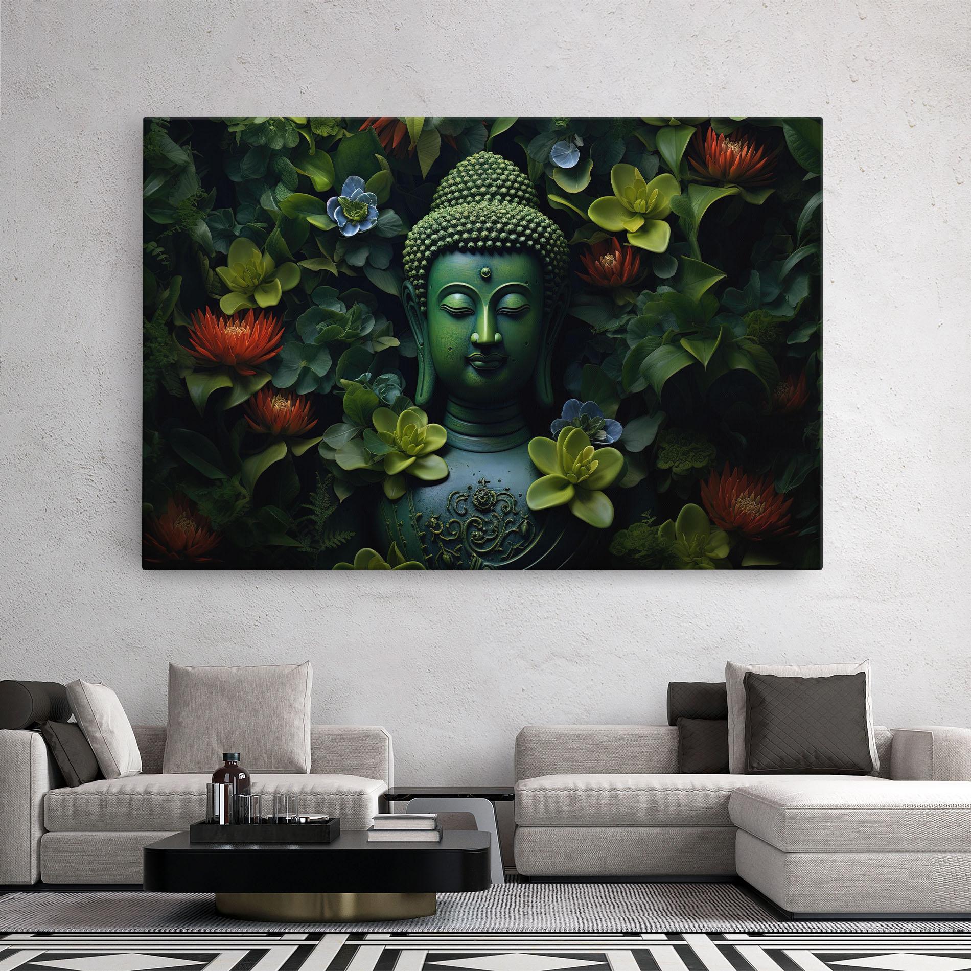Tablou Canvas Blue Light Buddha mockup 2