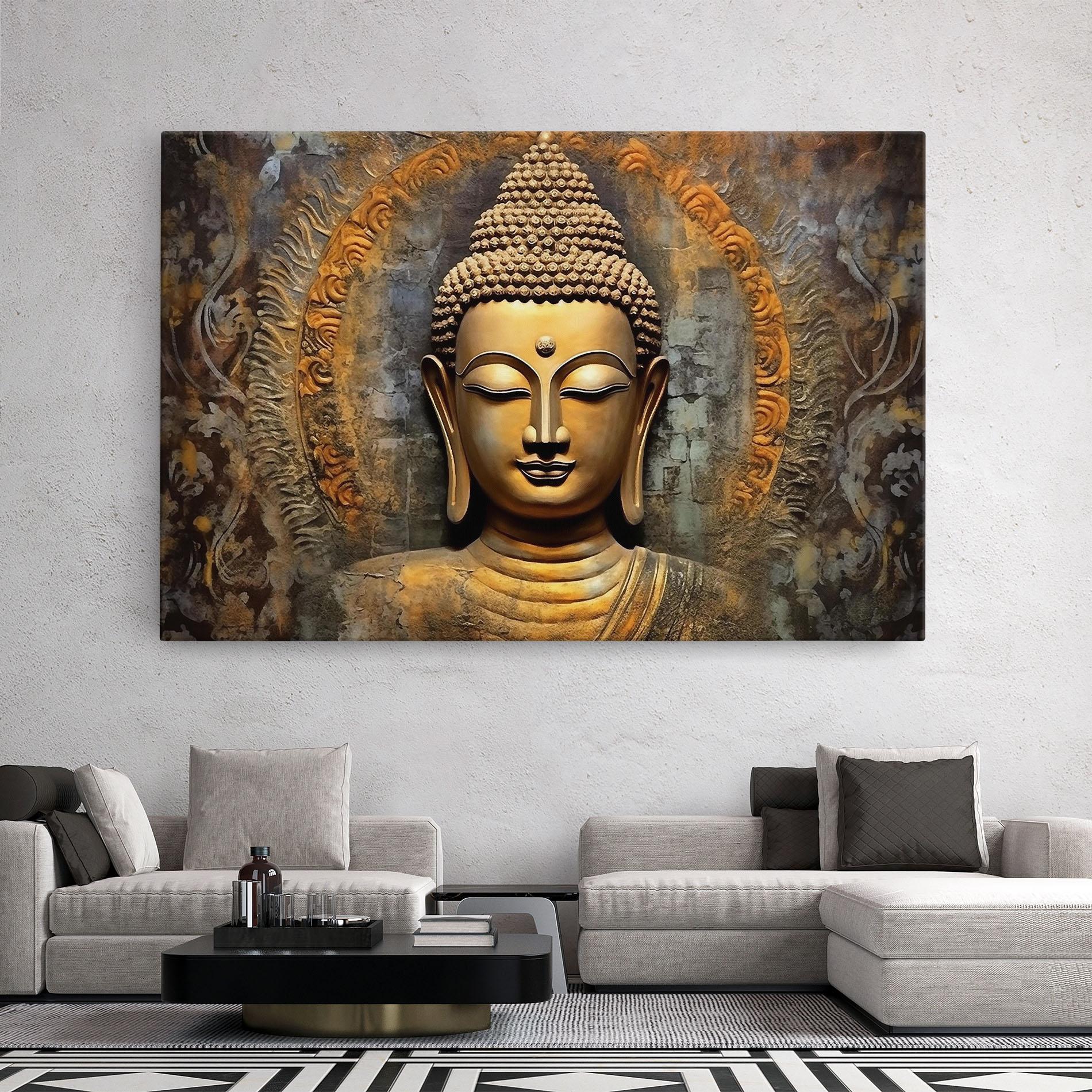 Tablou Canvas Buddha 3d Head mockup 2