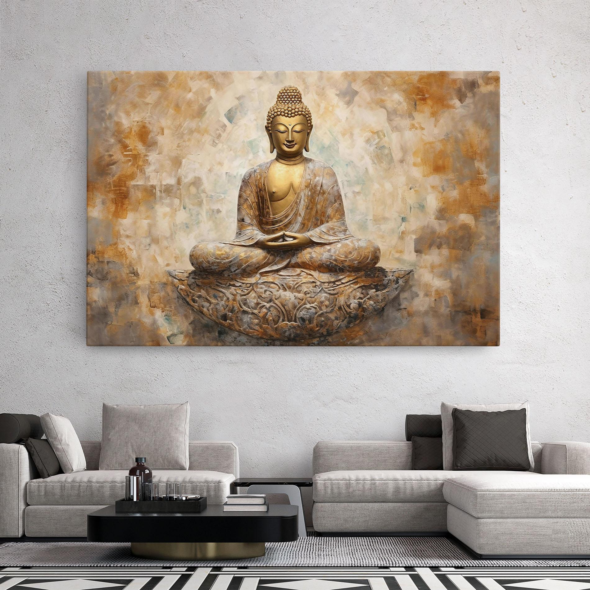 Tablou Canvas Cream Buddha Art mockup 2