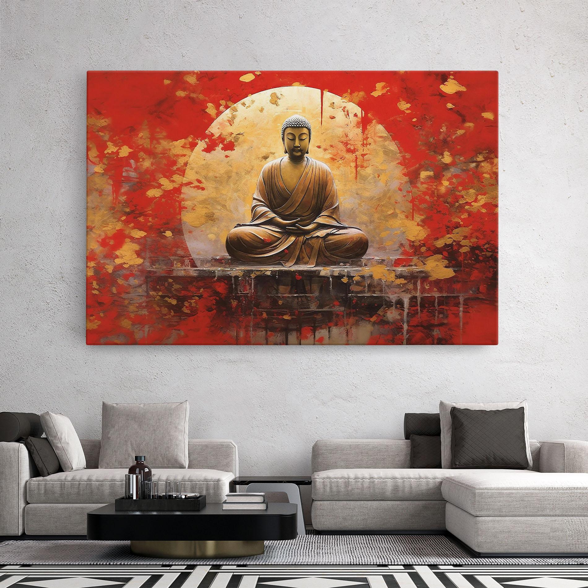 Tablou Canvas Gold Circle Buddha mockup 2