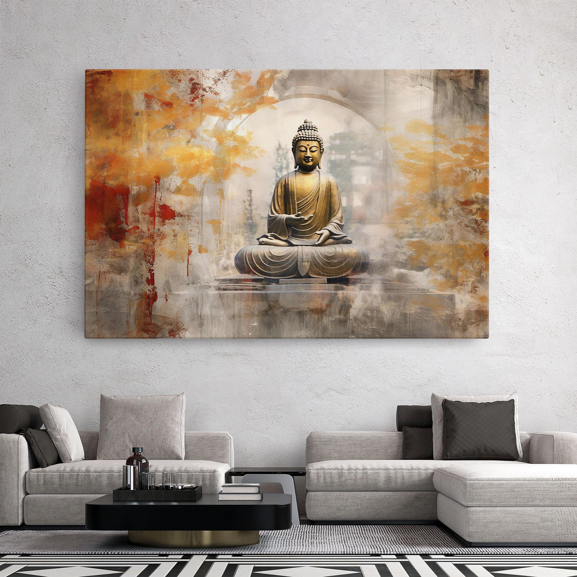 Tablou Canvas Grey Gold Buddha mockup 2