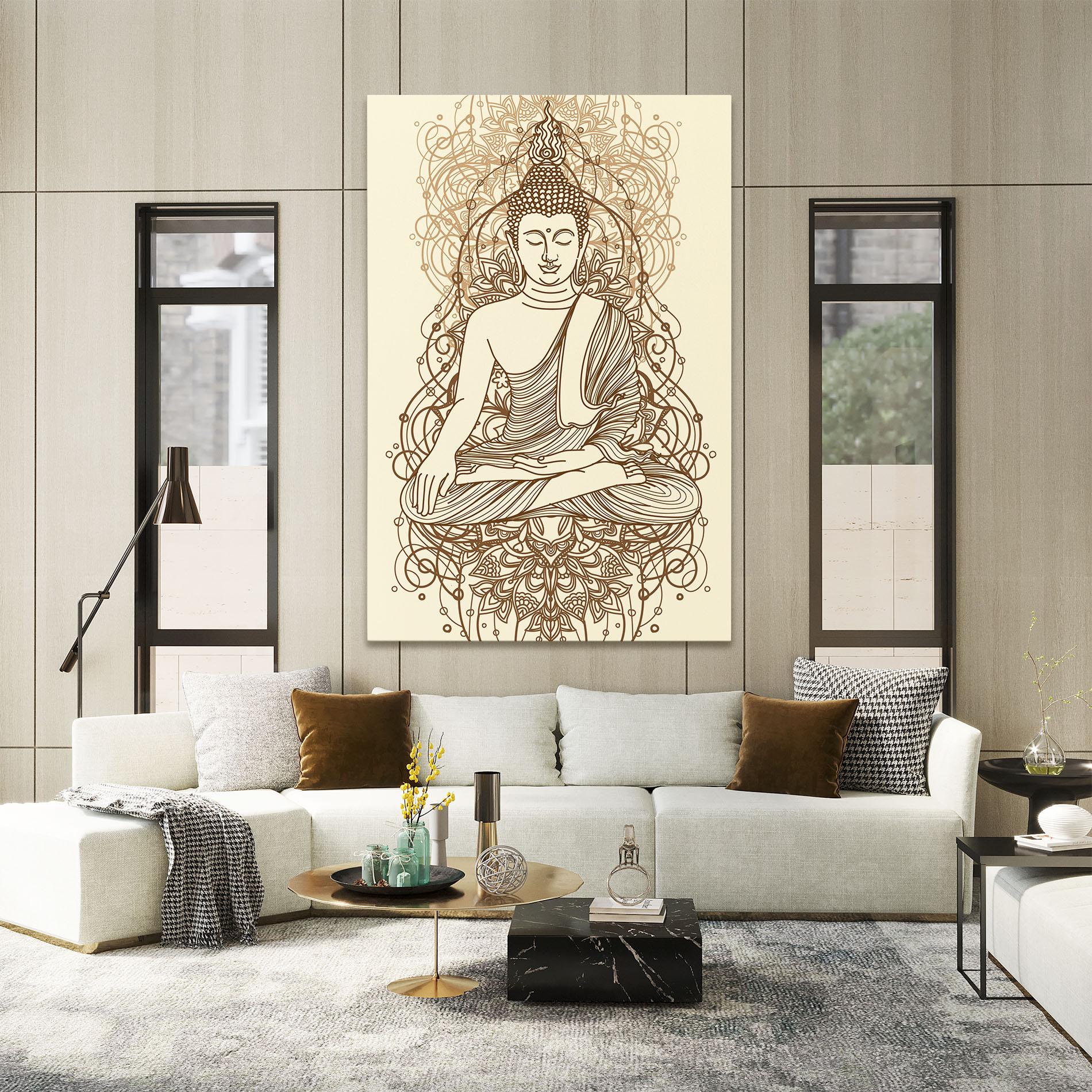 Tablou Canvas Brown Line Buddha mockup 2
