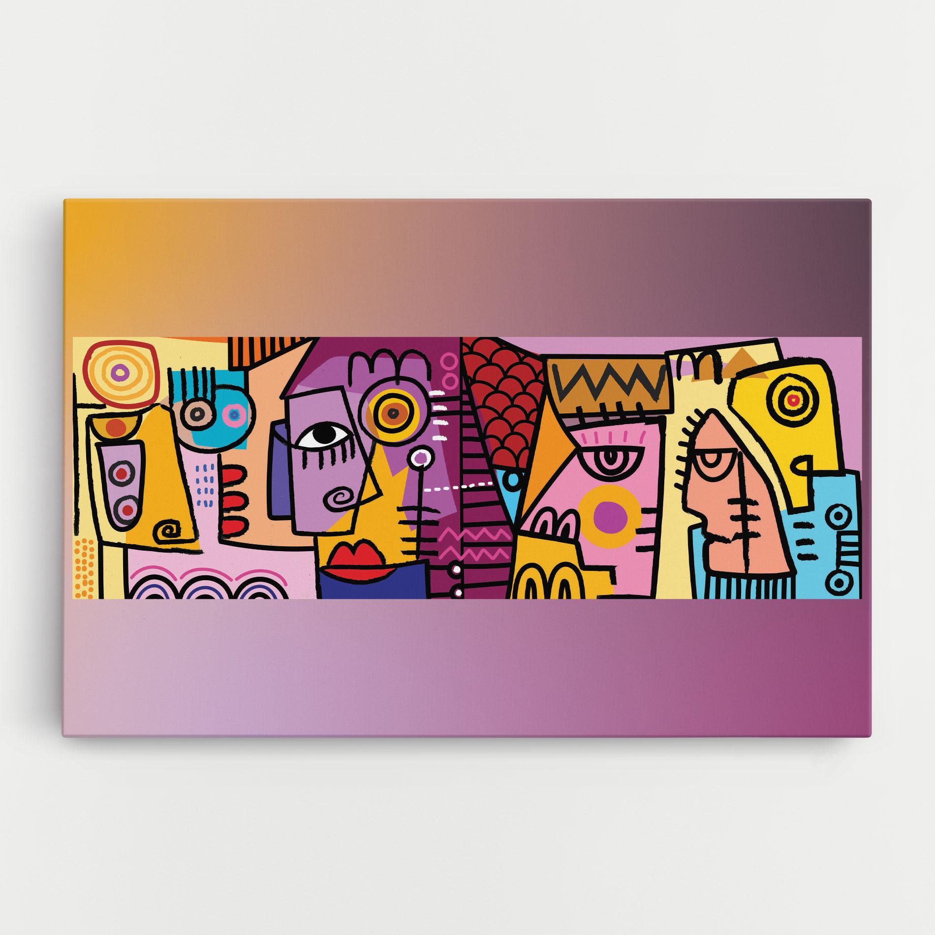 Tablou Canvas Face Group Purple mockup 0