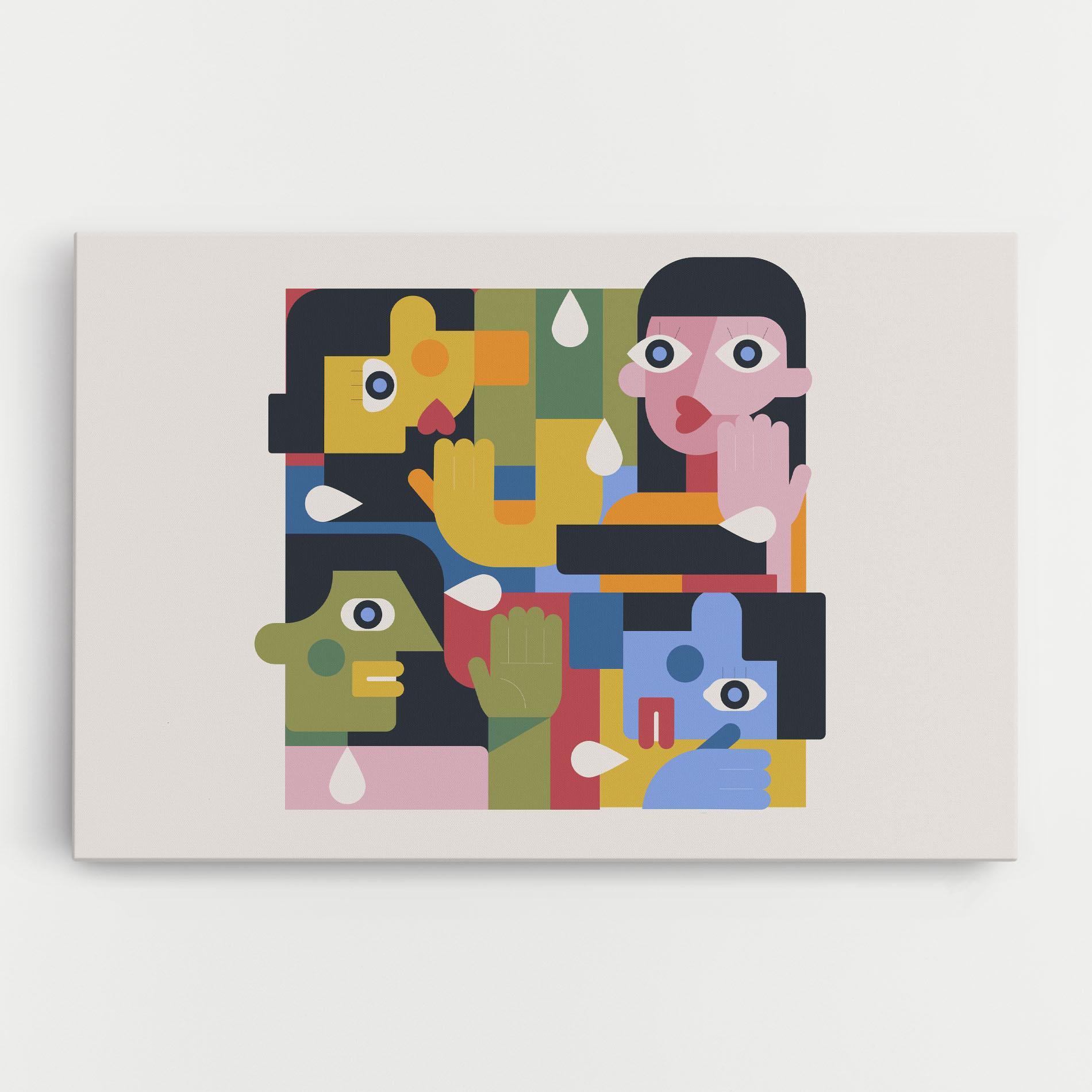 Tablou Canvas Minimal People Collage mockup 0