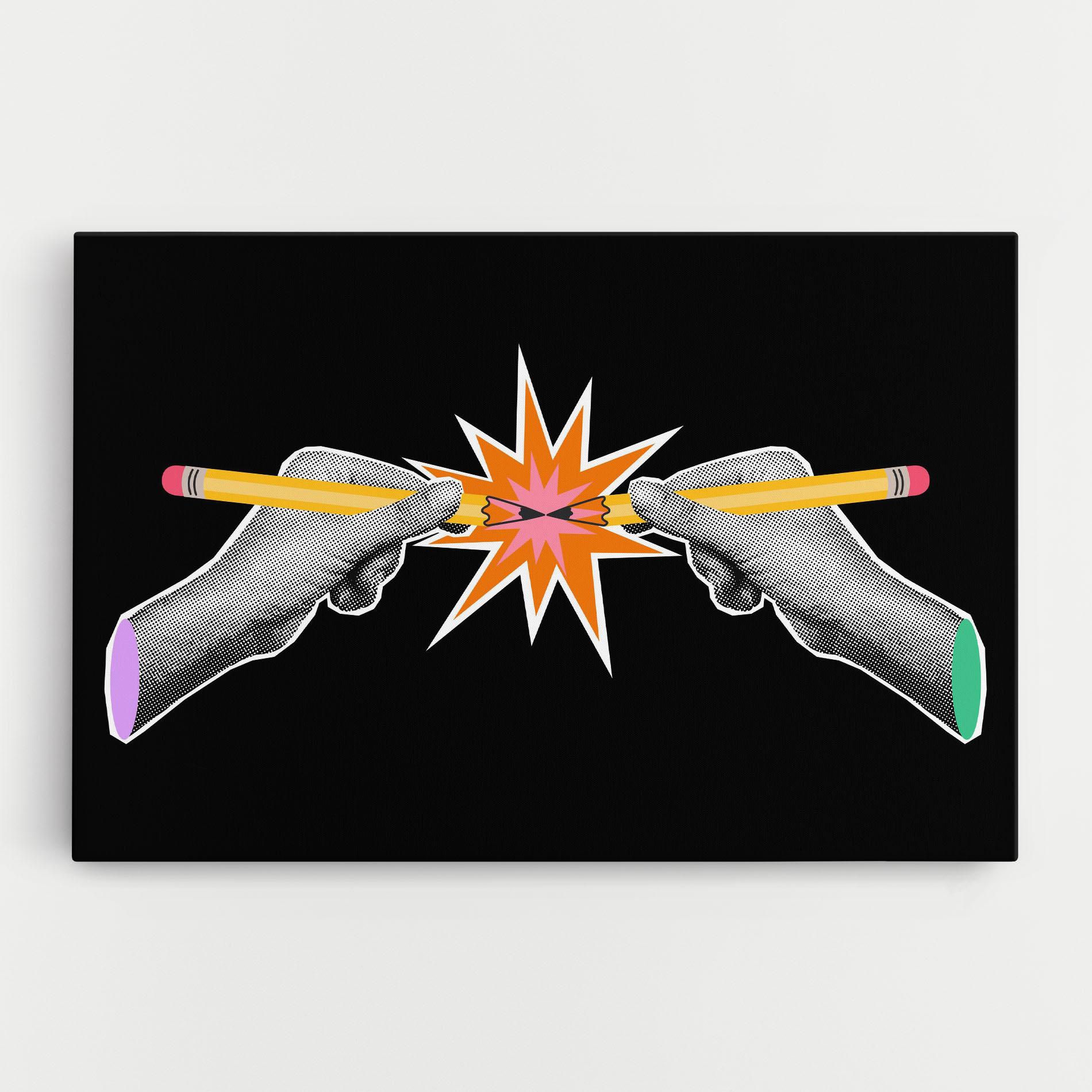 Tablou Canvas Pencil Hand mockup 0