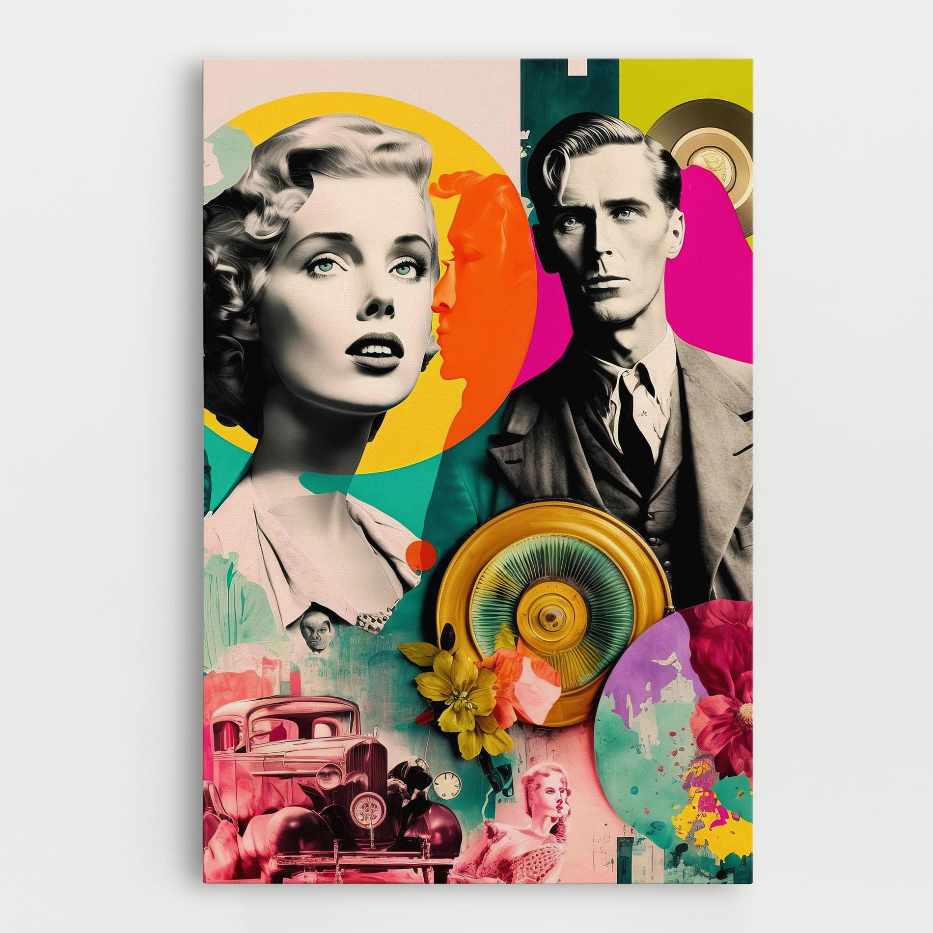 Tablou Canvas 60s Retro Collage mockup 0