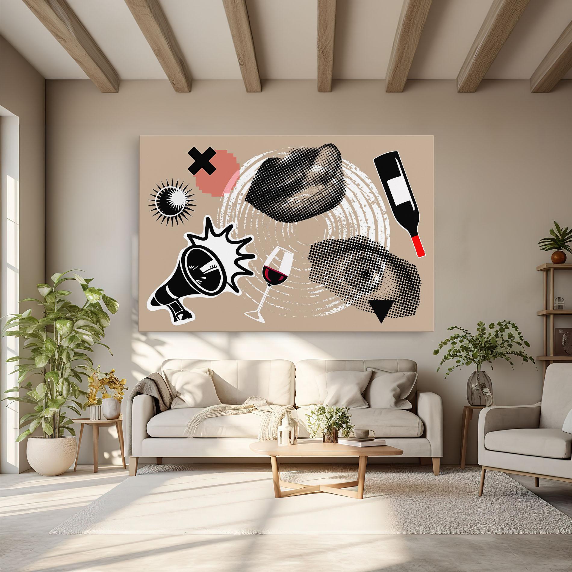 Tablou Canvas Lips Mouth Collage mockup 6