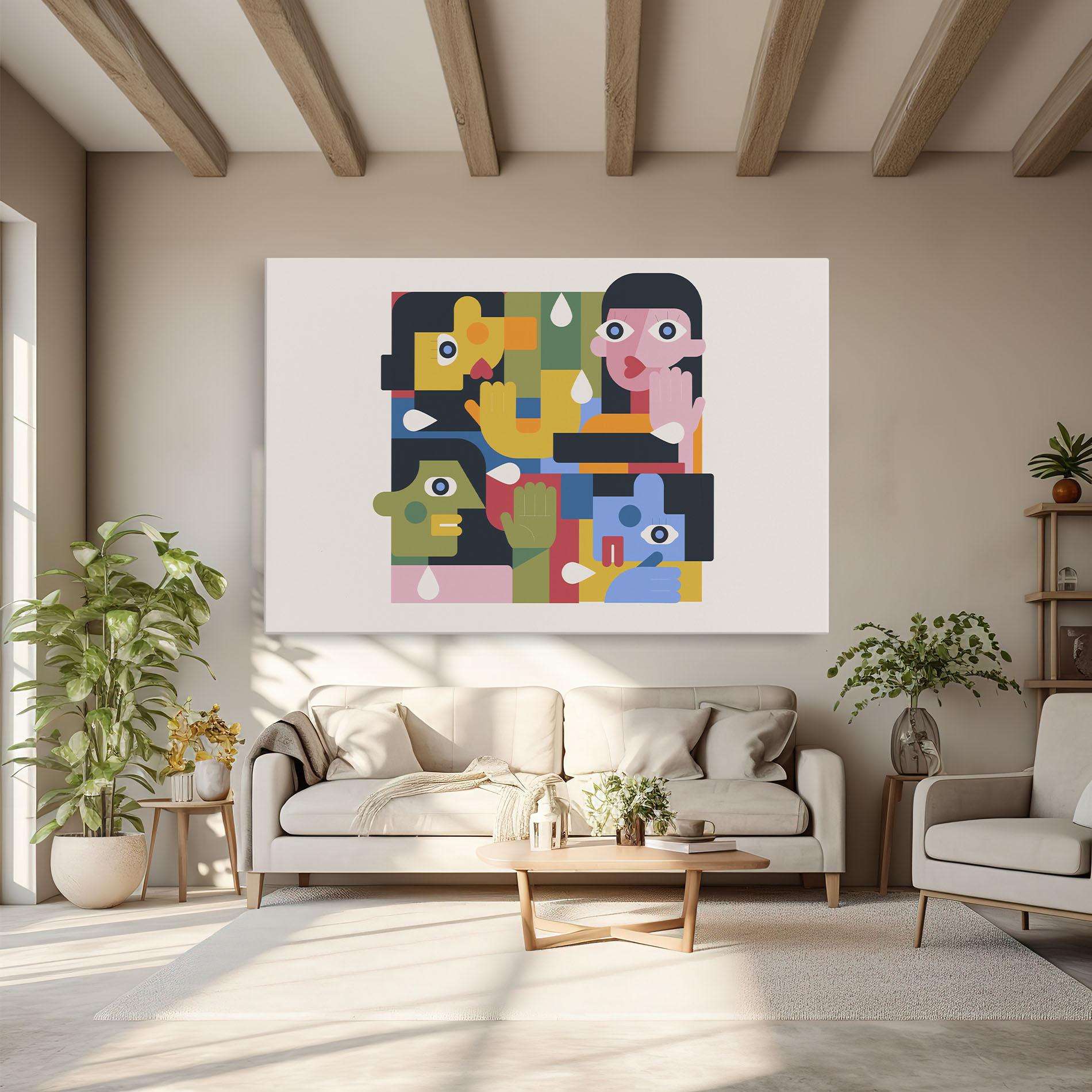 Tablou Canvas Minimal People Collage mockup 6