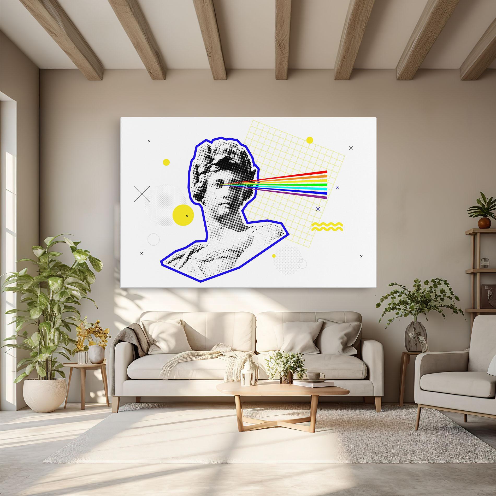 Tablou Canvas Rainbow Statue mockup 6