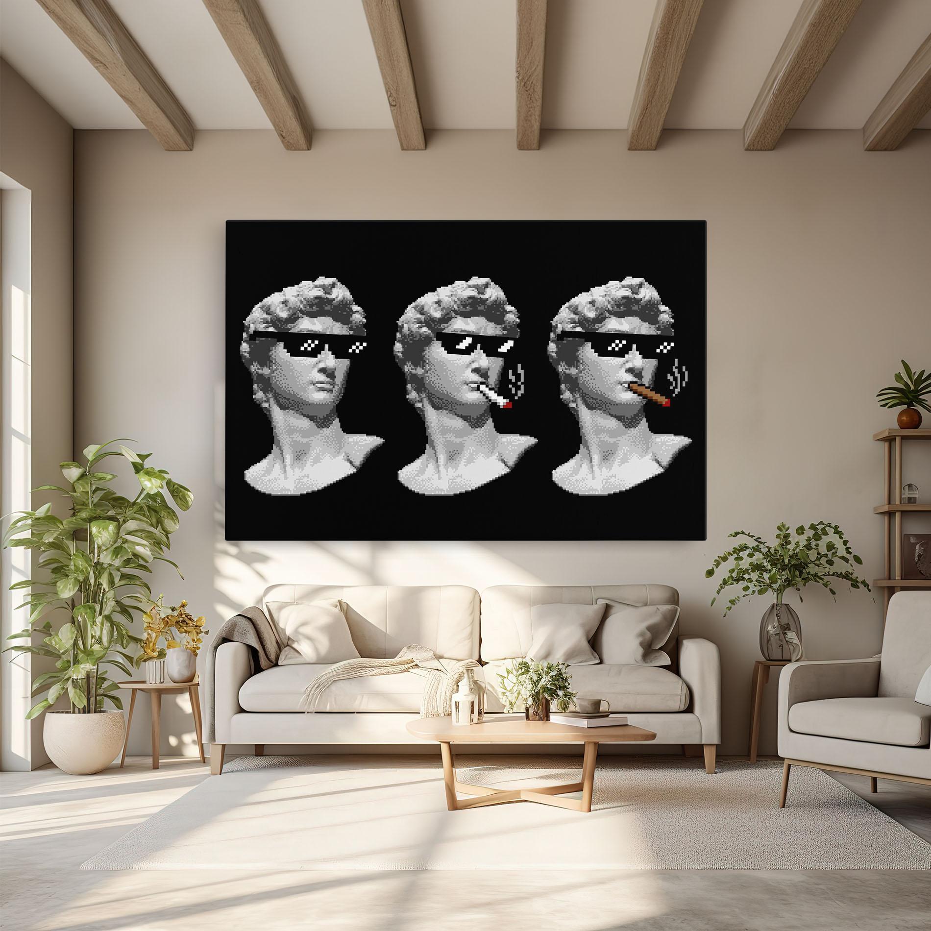 Tablou Canvas Statue Smoking mockup 6