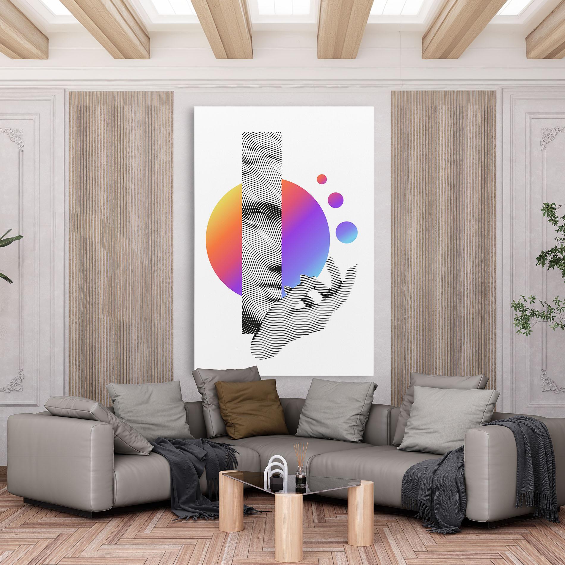 Tablou Canvas Orange Light Statue mockup 6