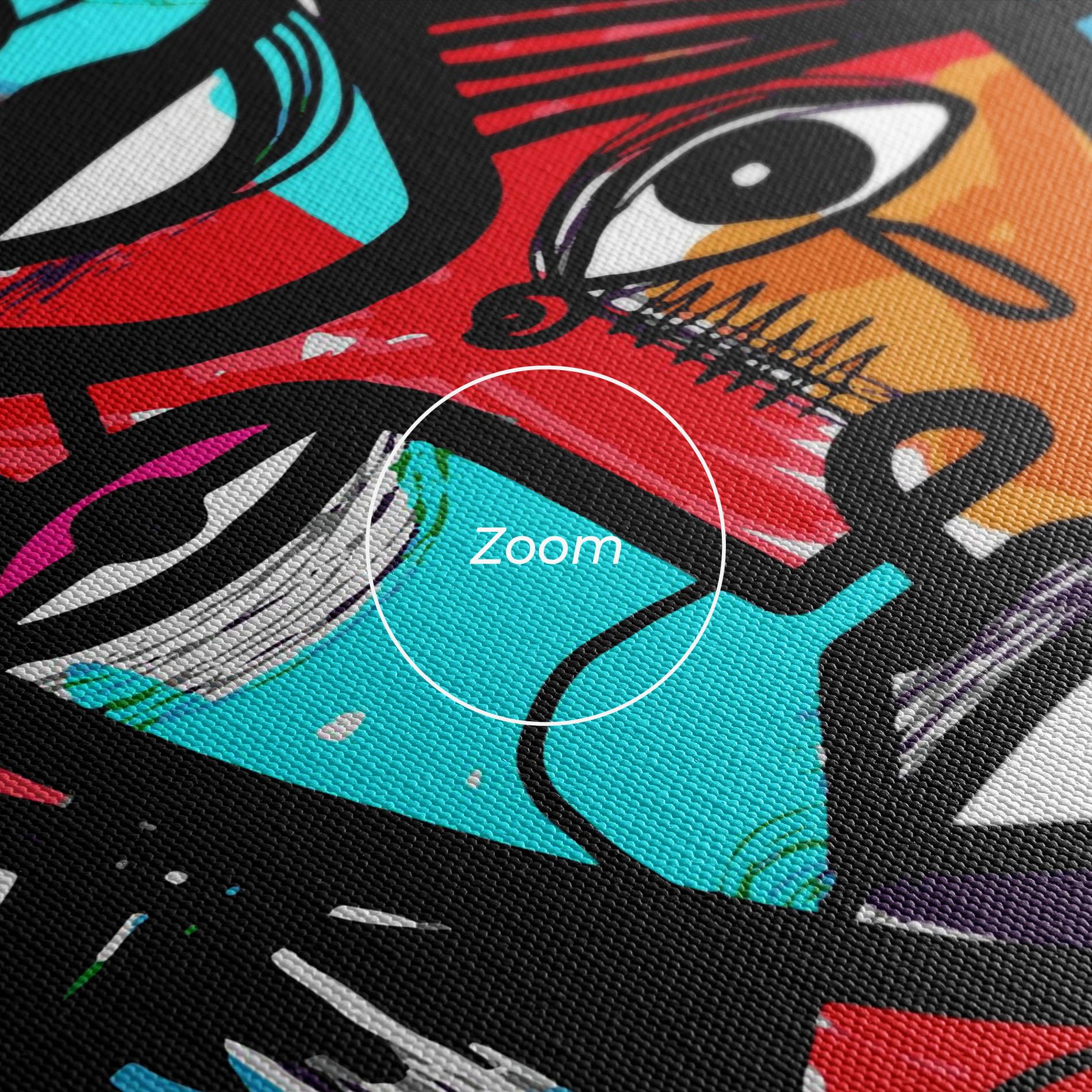 Tablou Canvas Blue Orange Faces mockup 3