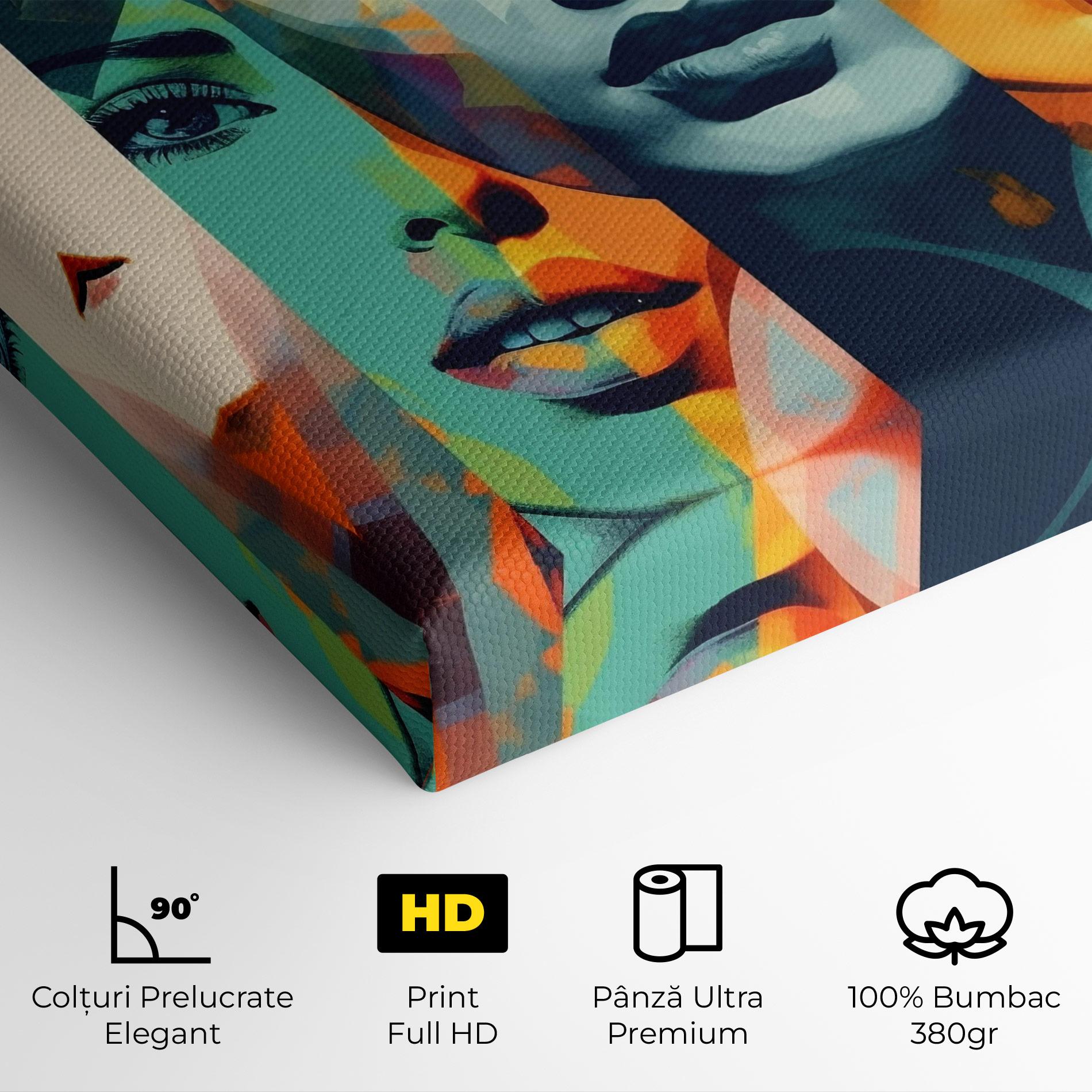 Tablou Canvas Abstract Face Collage mockup 4
