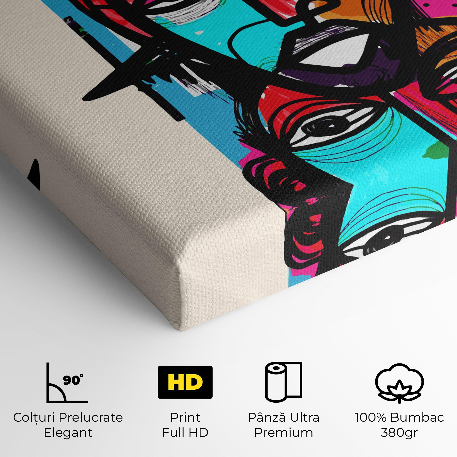 Tablou Canvas Blue Orange Faces mockup 4