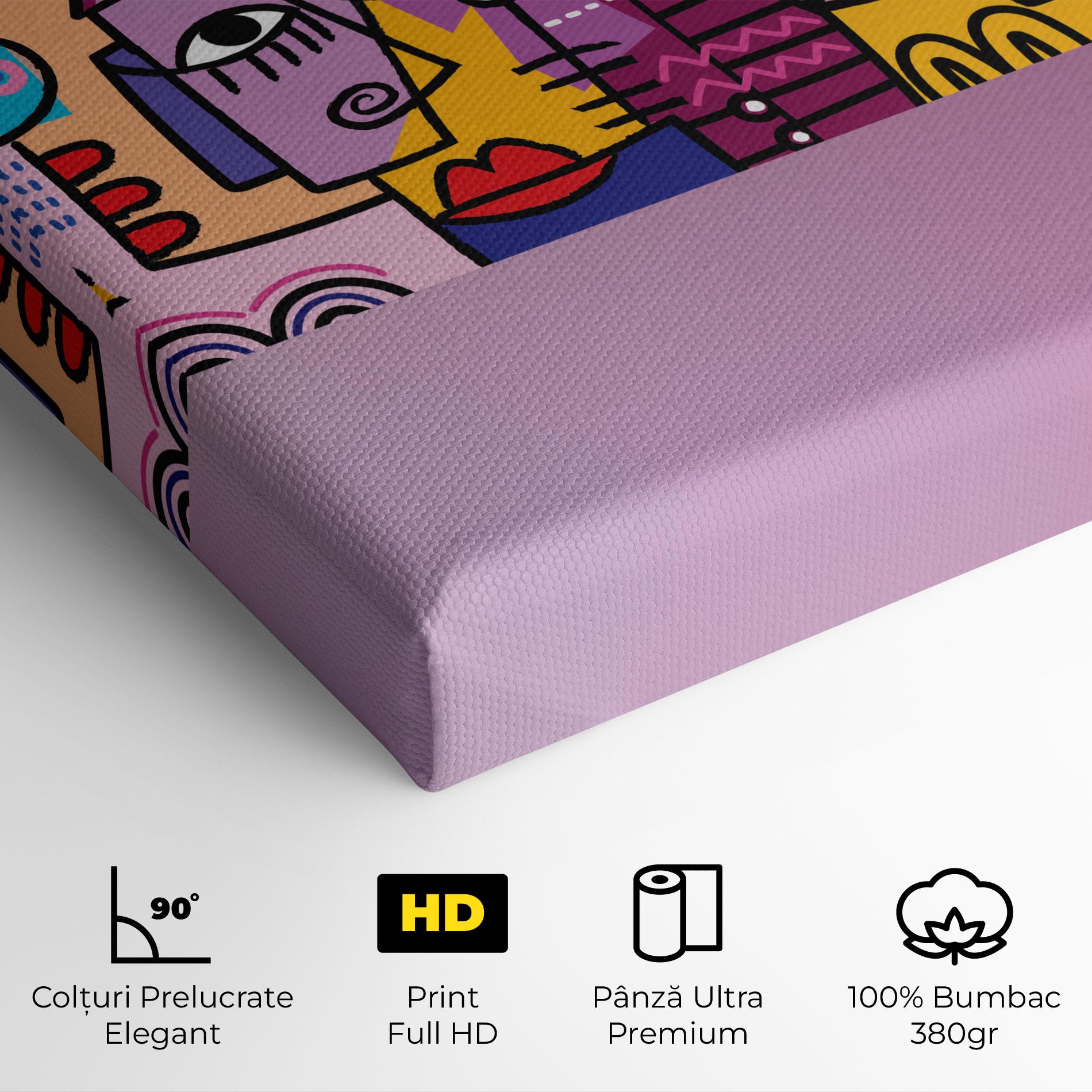 Tablou Canvas Face Group Purple mockup 4