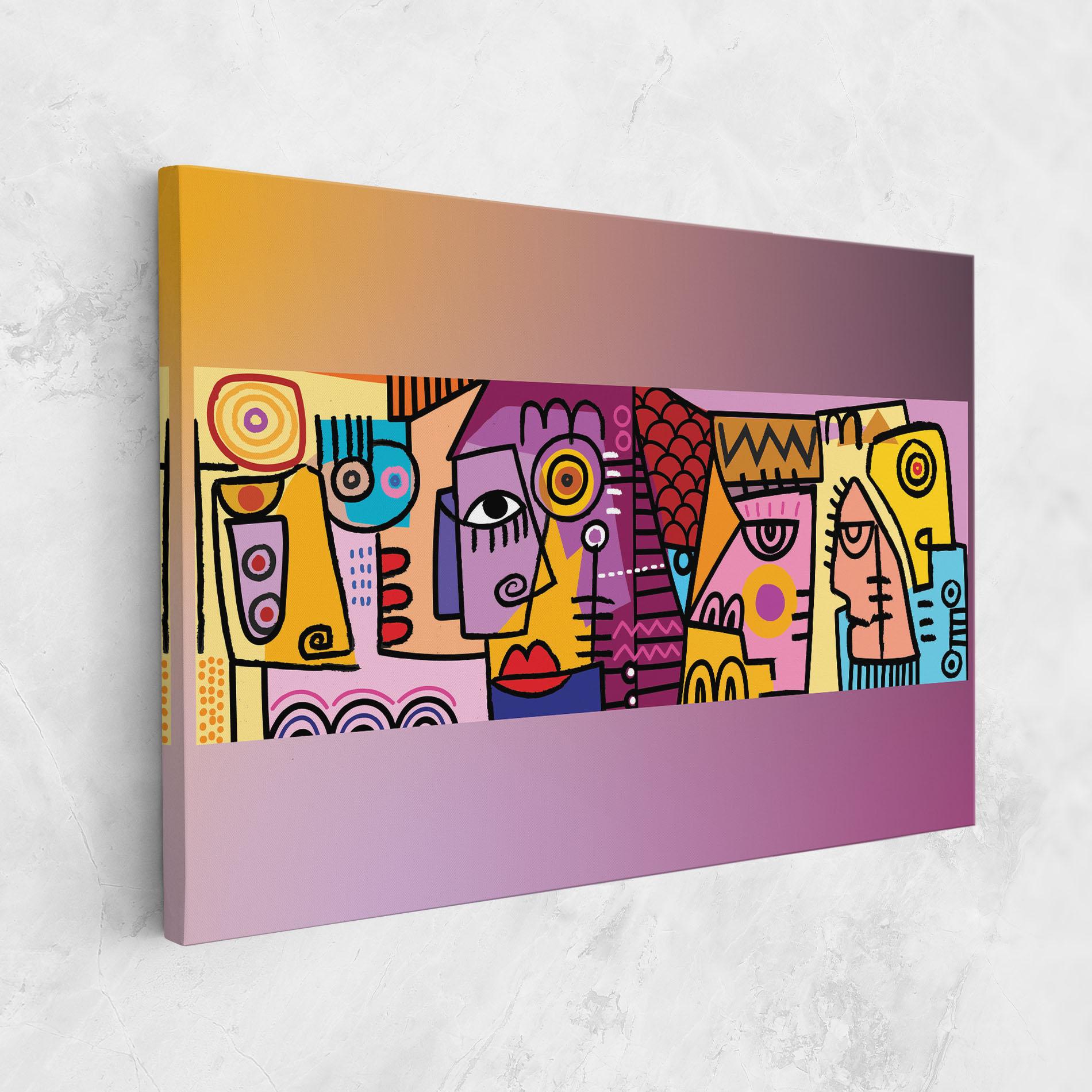 Tablou Canvas Face Group Purple mockup 1