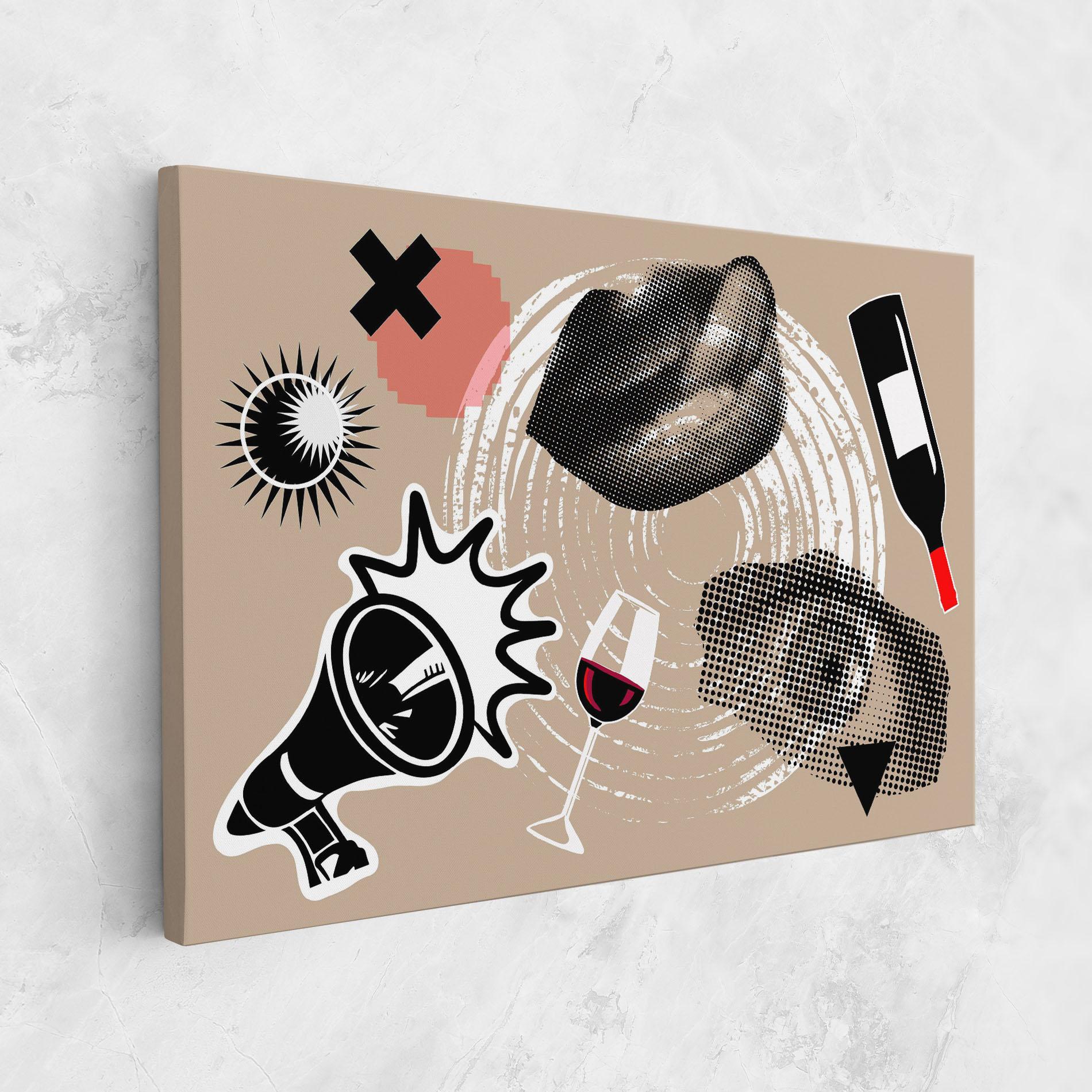 Tablou Canvas Lips Mouth Collage mockup 1