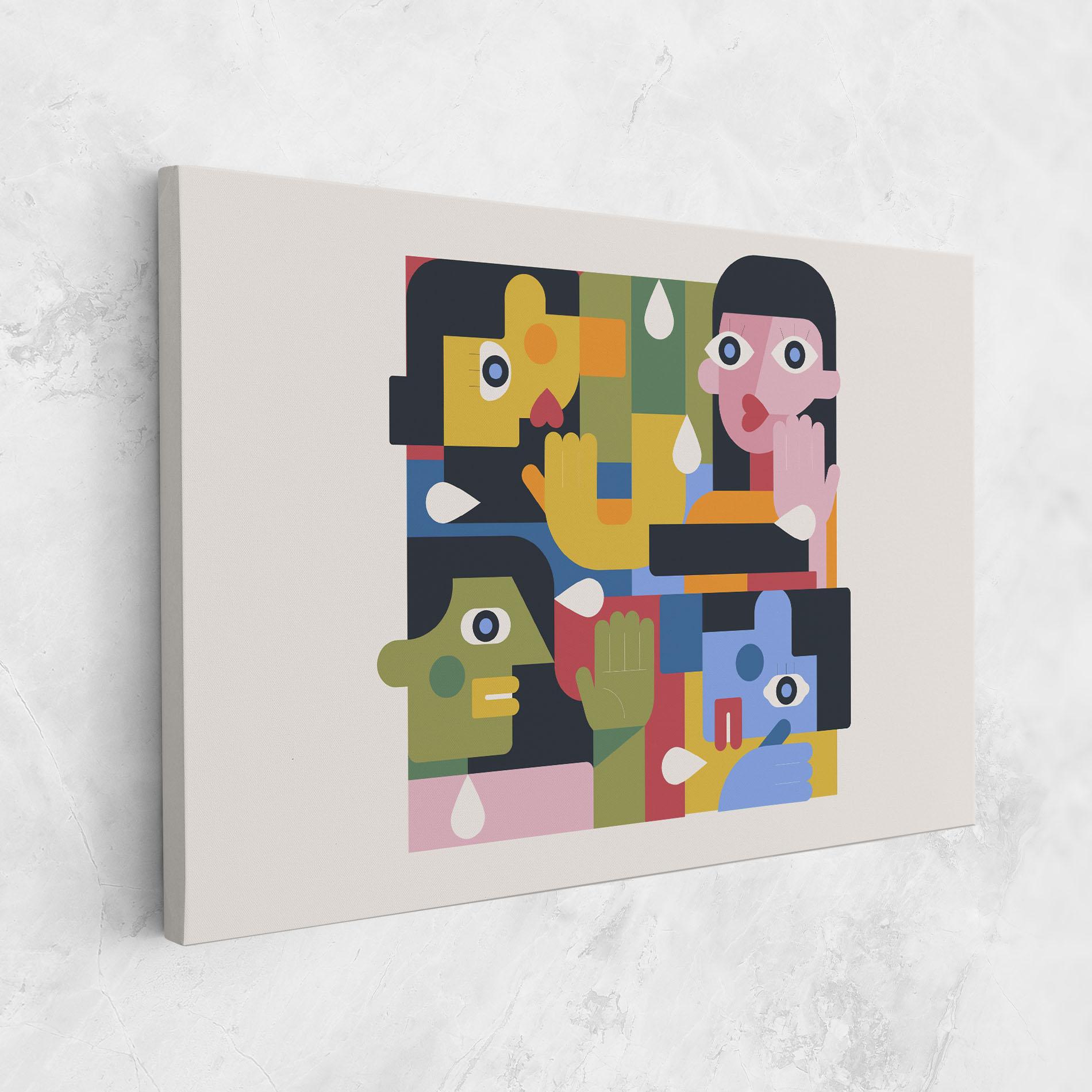 Tablou Canvas Minimal People Collage mockup 1