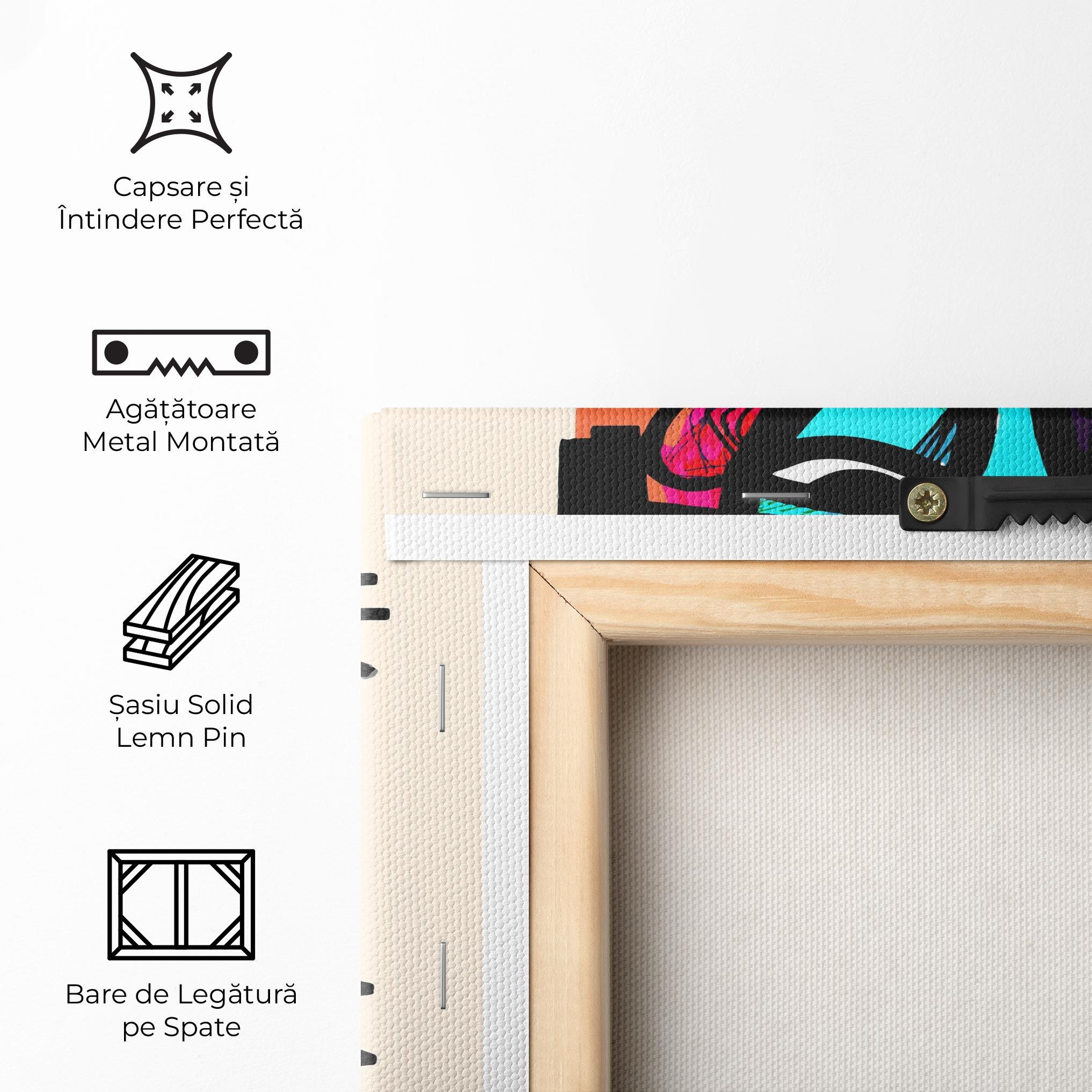 Tablou Canvas Blue Orange Faces mockup 5