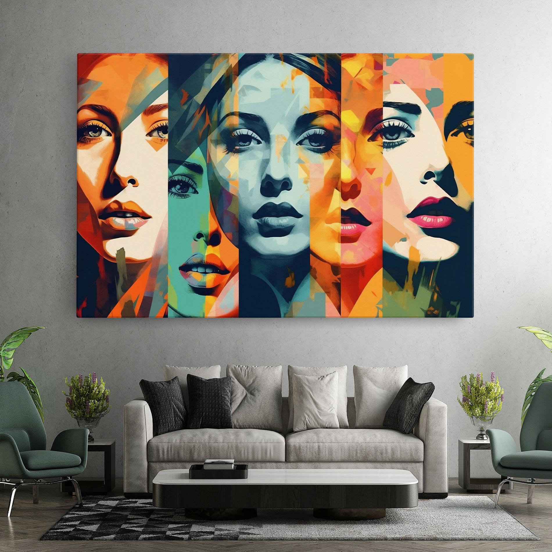 Tablou Canvas Abstract Face Collage mockup 7