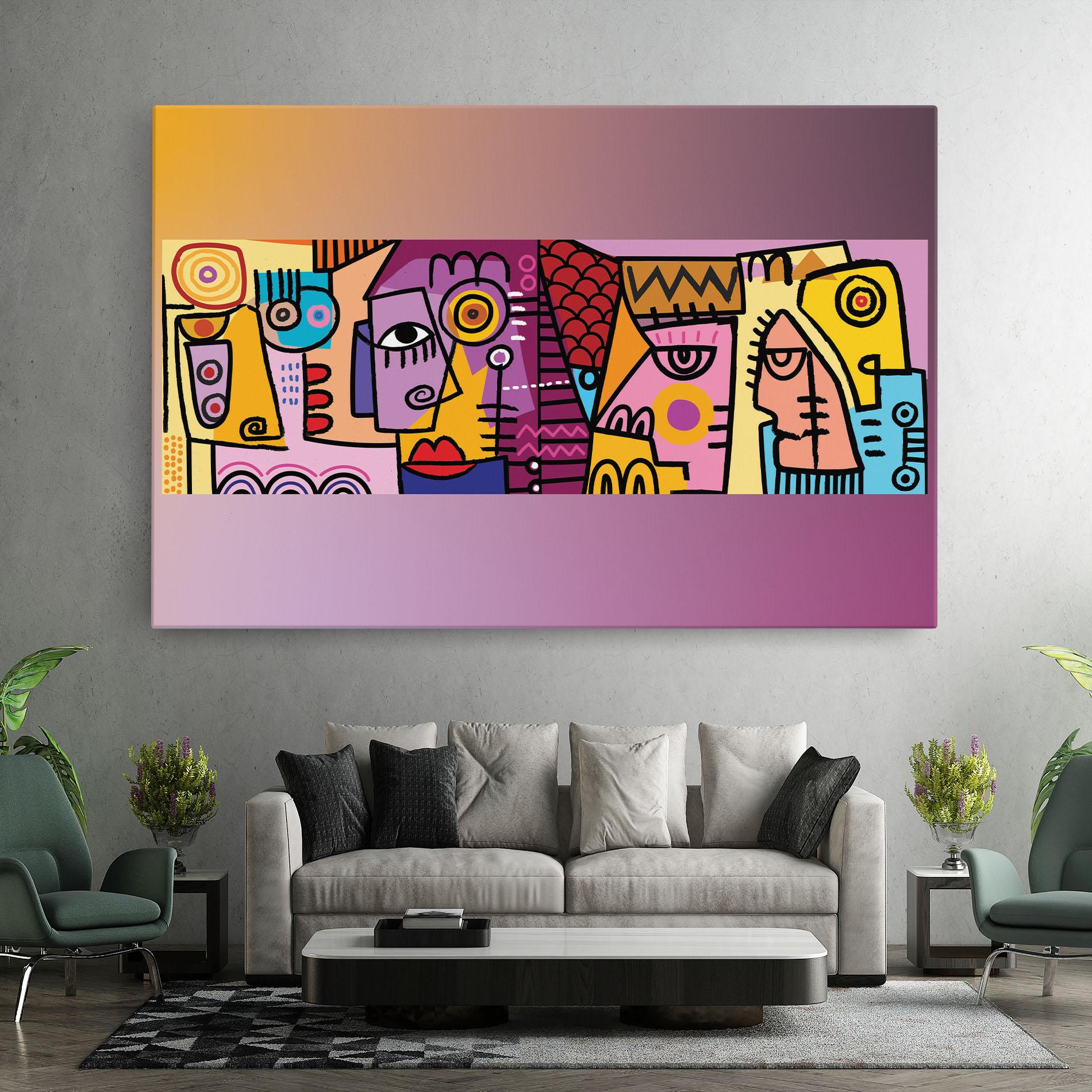 Tablou Canvas Face Group Purple mockup 7