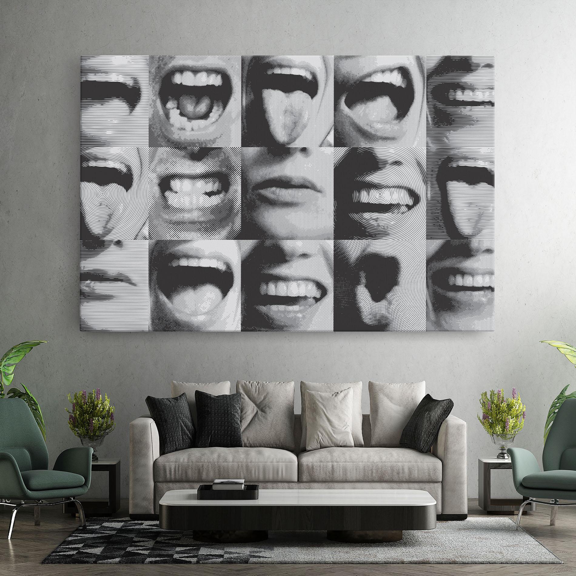 Tablou Canvas Grey Mouth Collage mockup 7