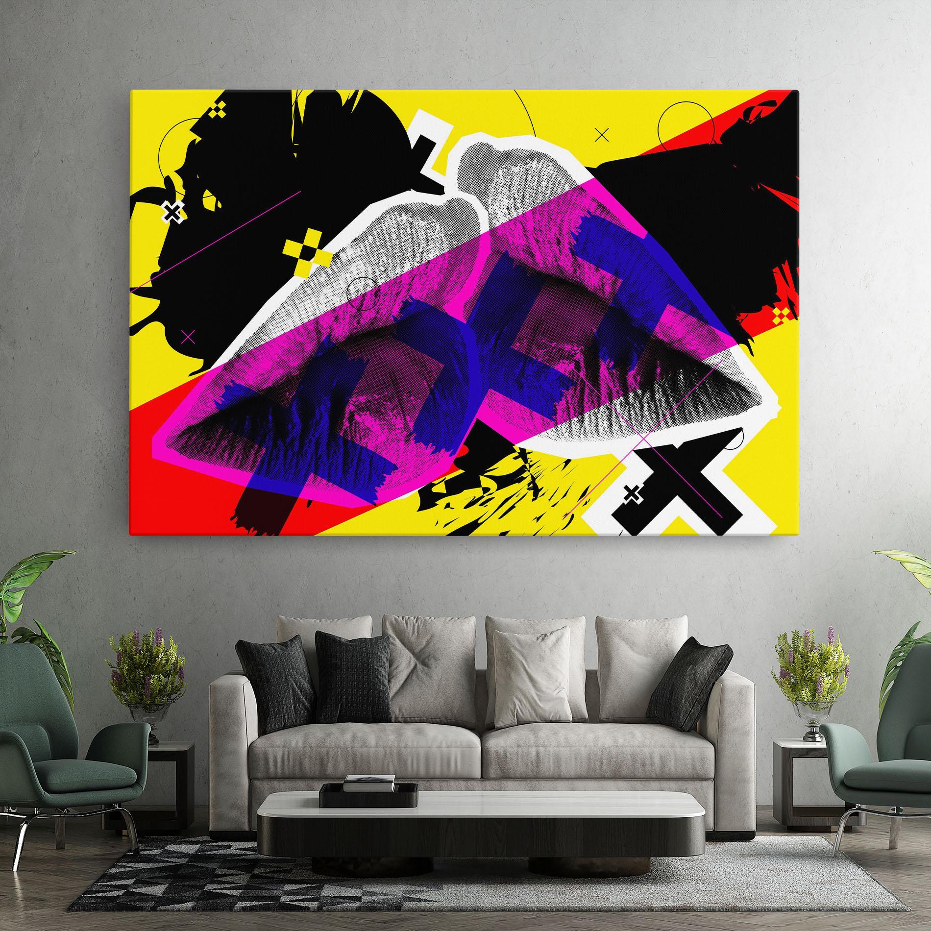 Tablou Canvas Lips Purple Light mockup 7