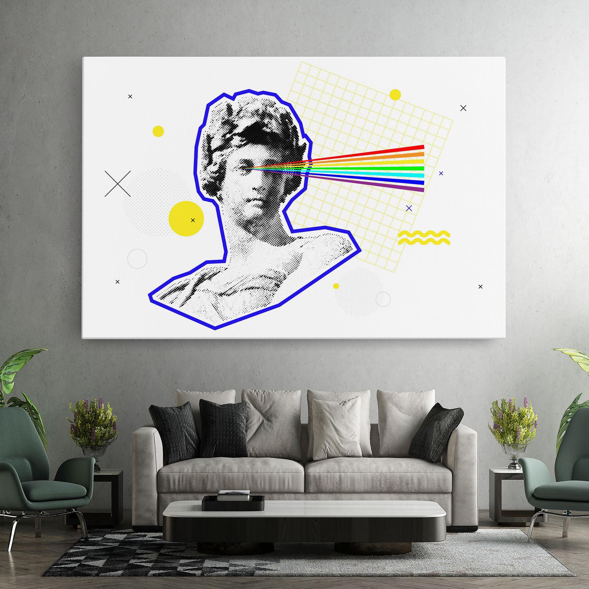 Tablou Canvas Rainbow Statue mockup 7