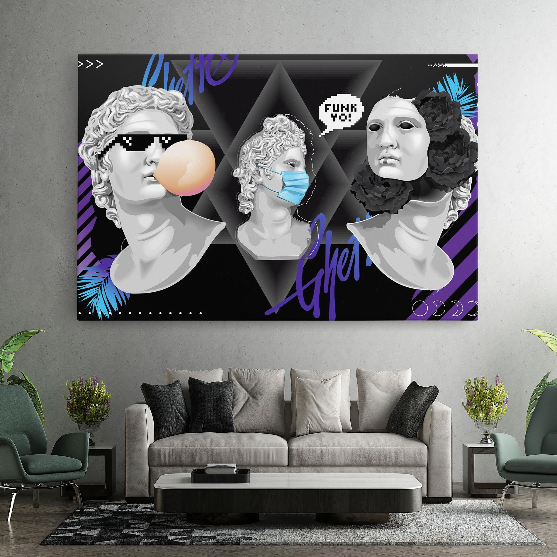 Tablou Canvas Statue Mask mockup 7