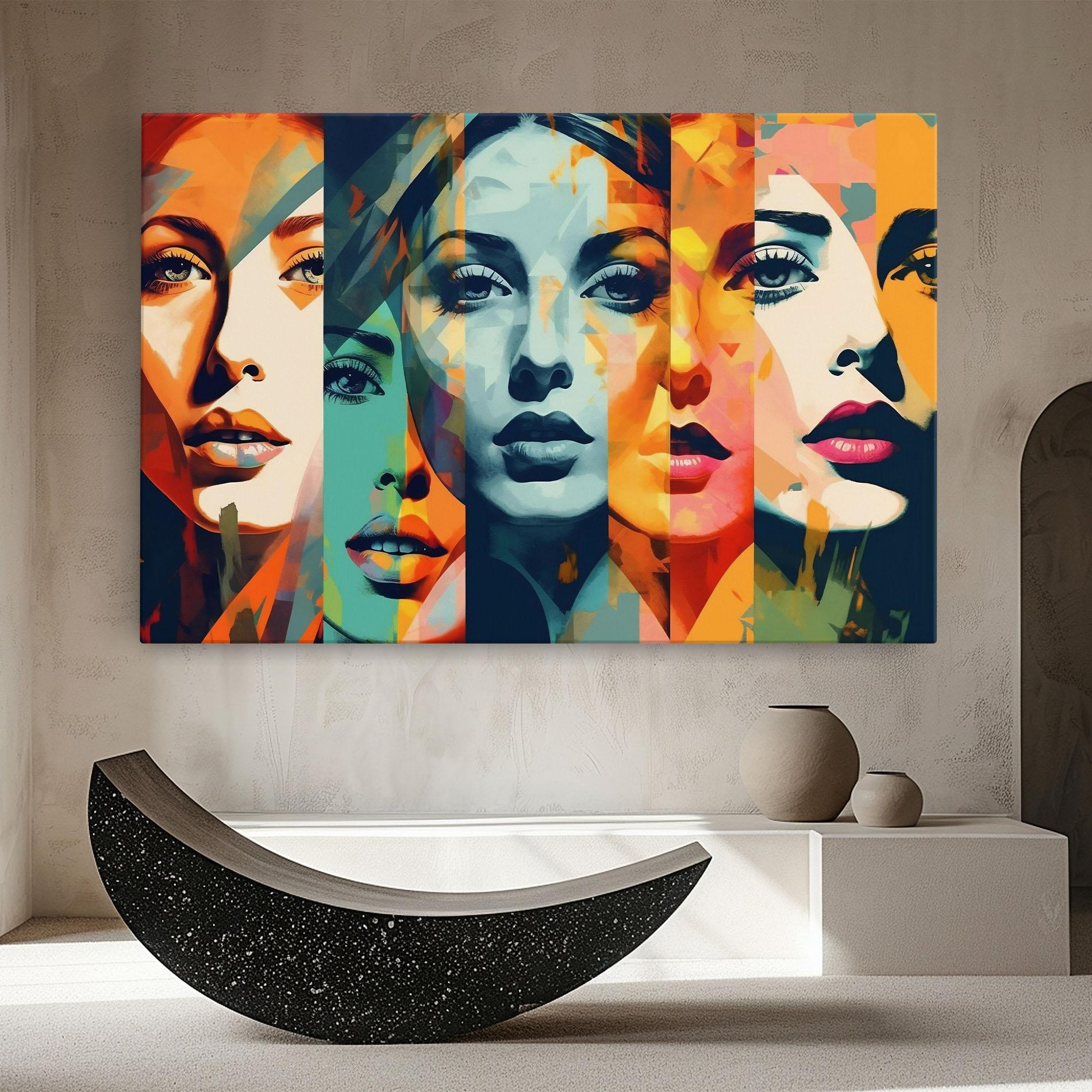 Tablou Canvas Abstract Face Collage mockup 8