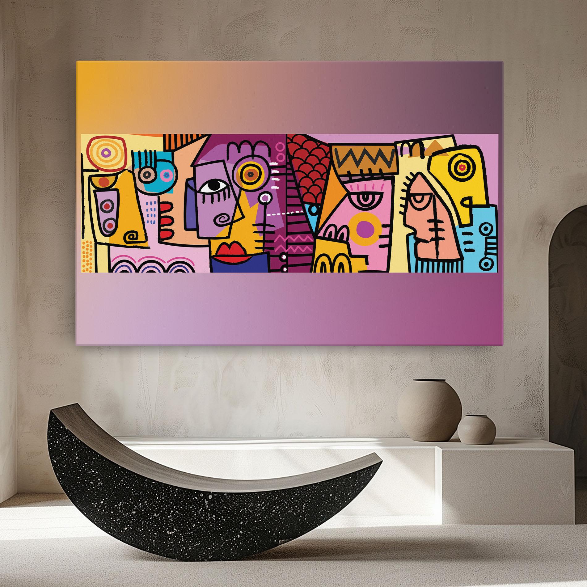 Tablou Canvas Face Group Purple mockup 8