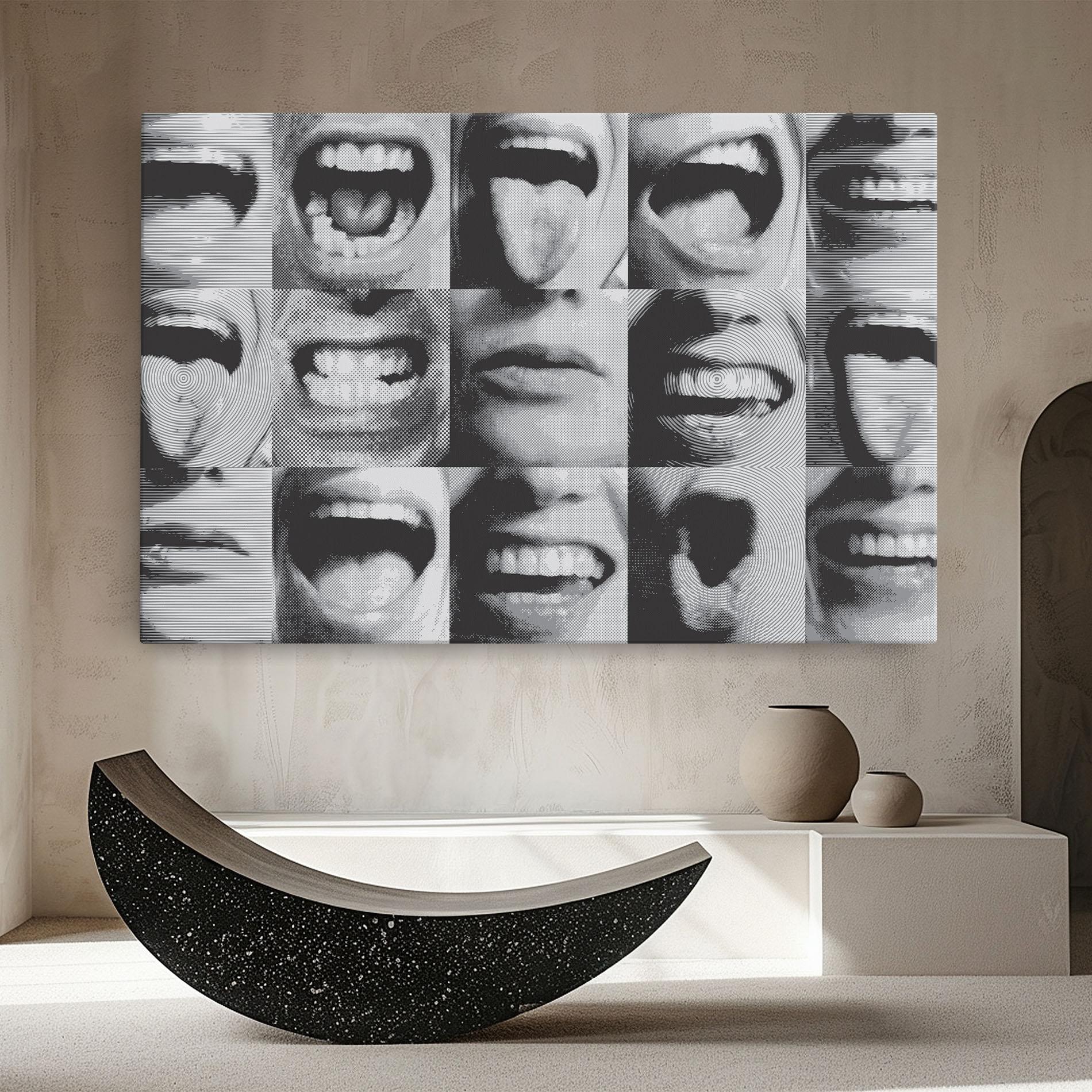 Tablou Canvas Grey Mouth Collage mockup 8