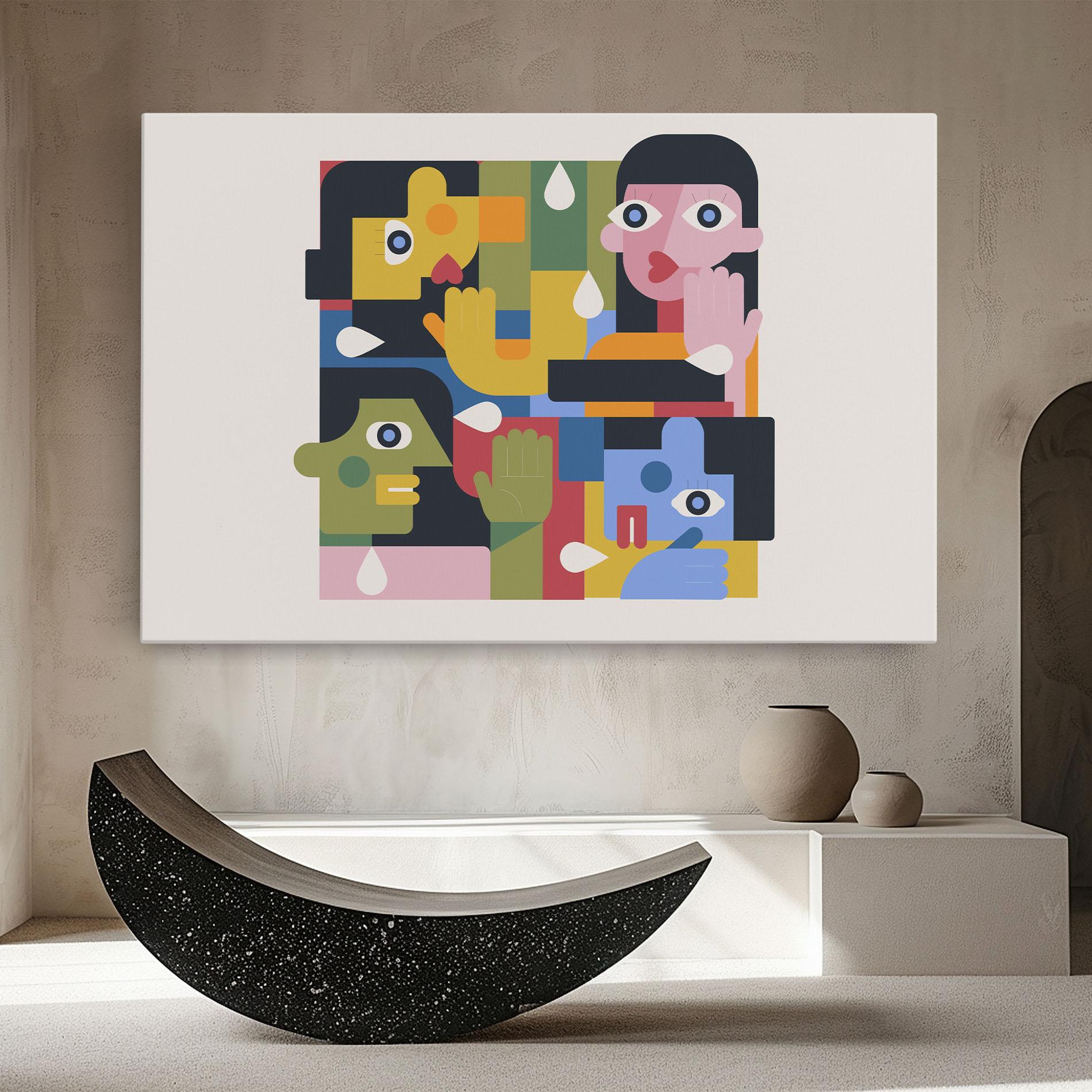 Tablou Canvas Minimal People Collage mockup 8