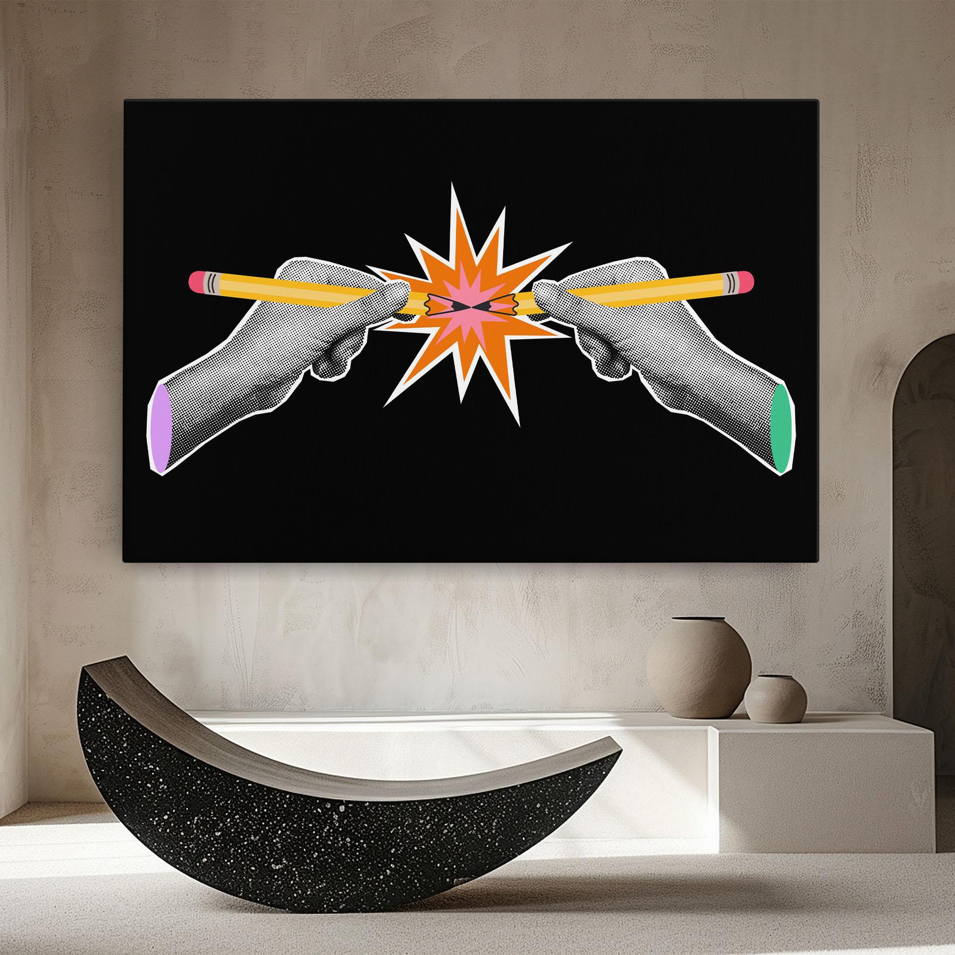 Tablou Canvas Pencil Hand mockup 8