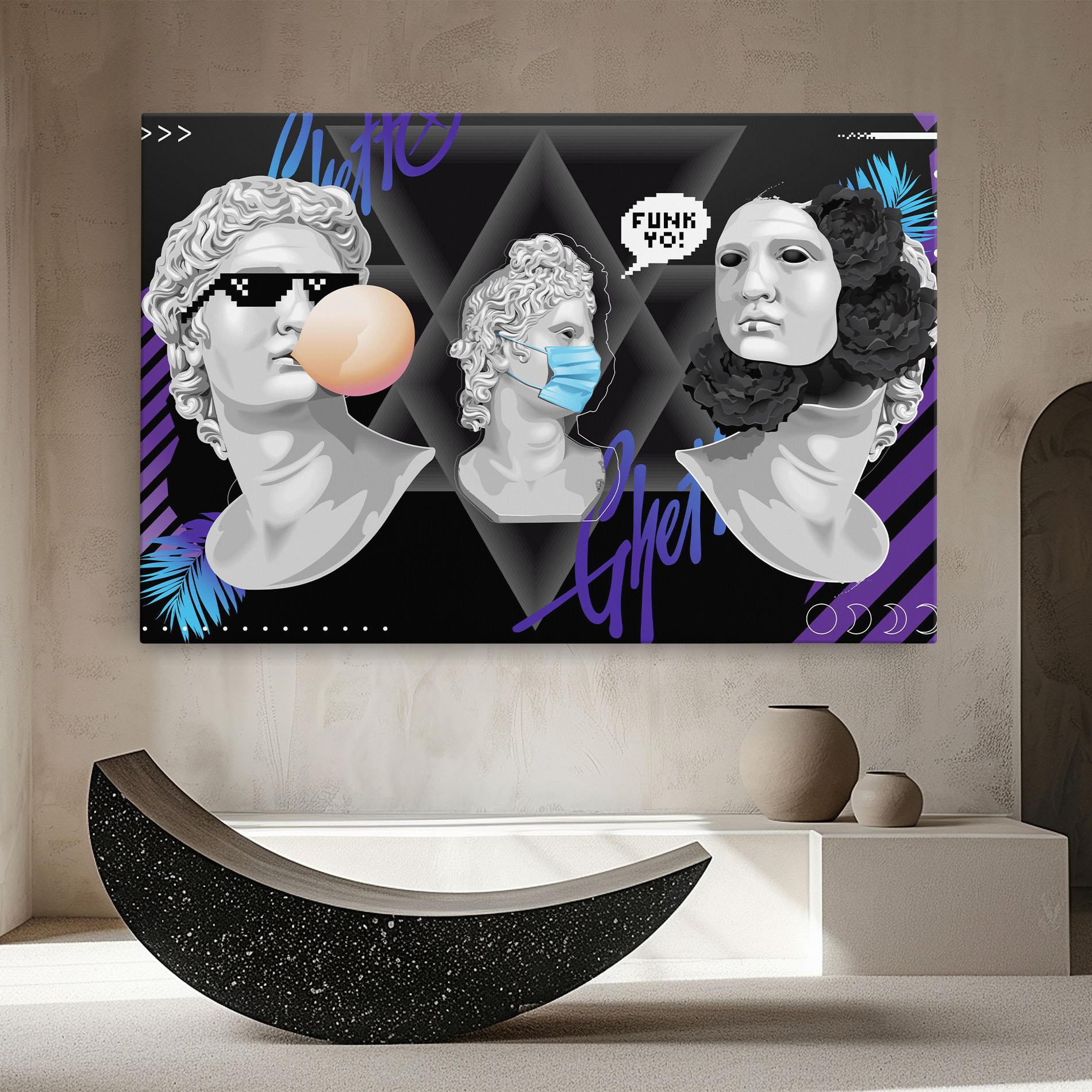 Tablou Canvas Statue Mask mockup 8