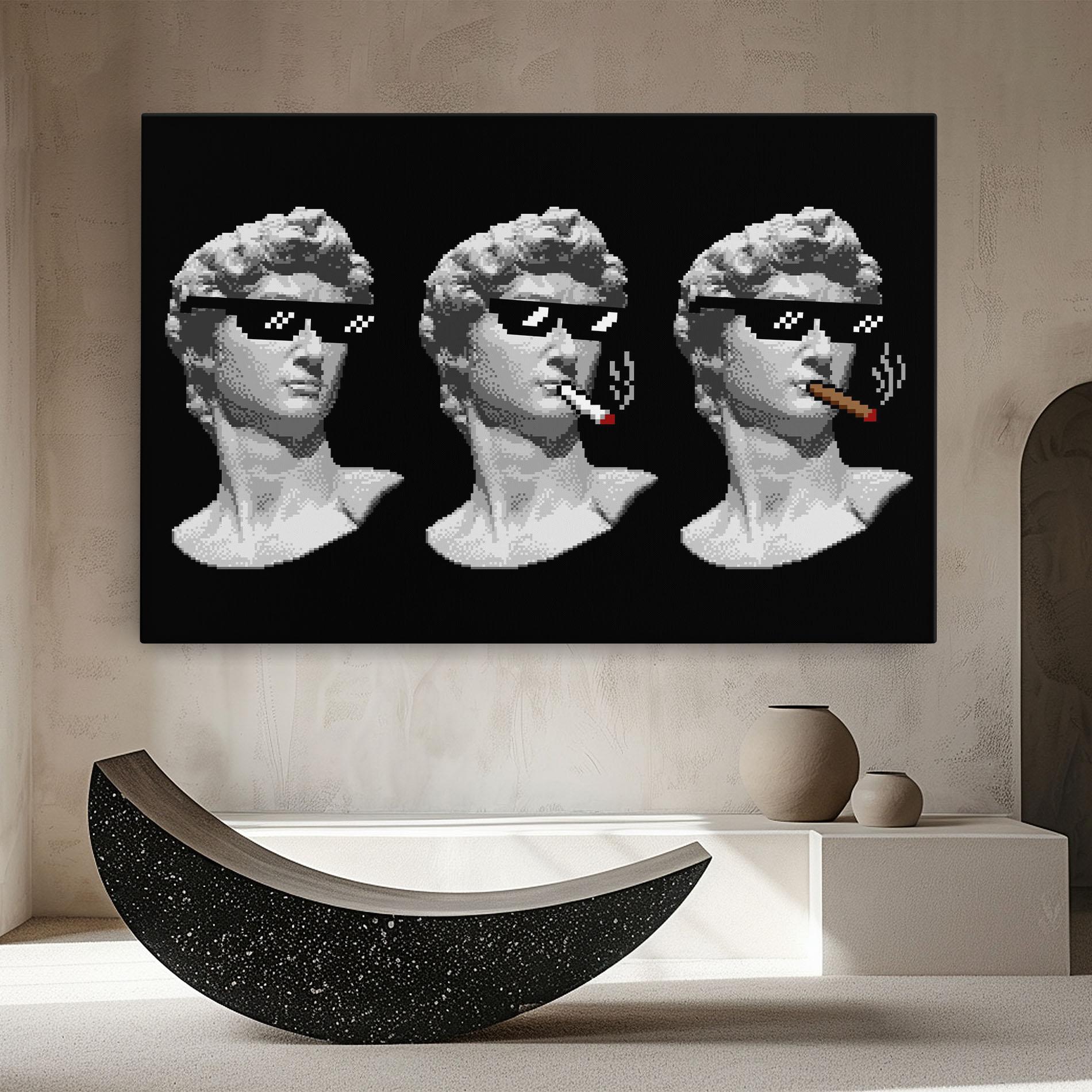 Tablou Canvas Statue Smoking mockup 8