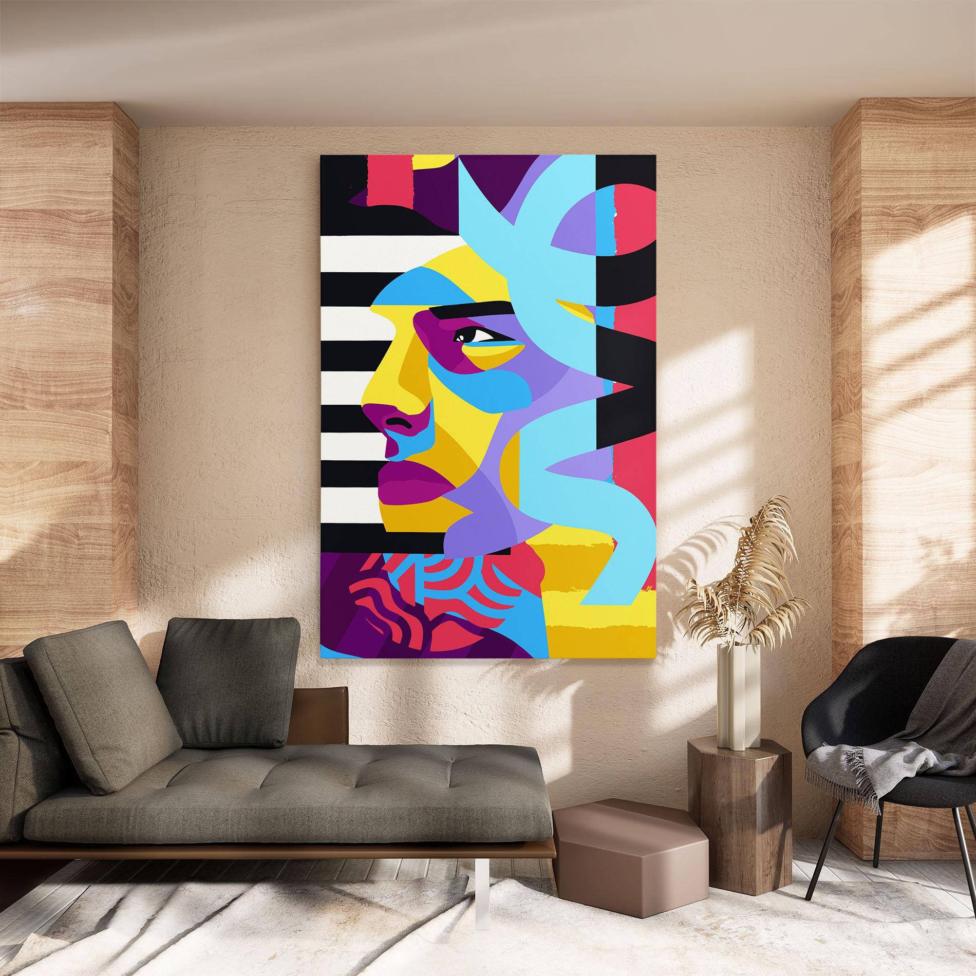 Tablou Canvas Abstract Male Face mockup 8